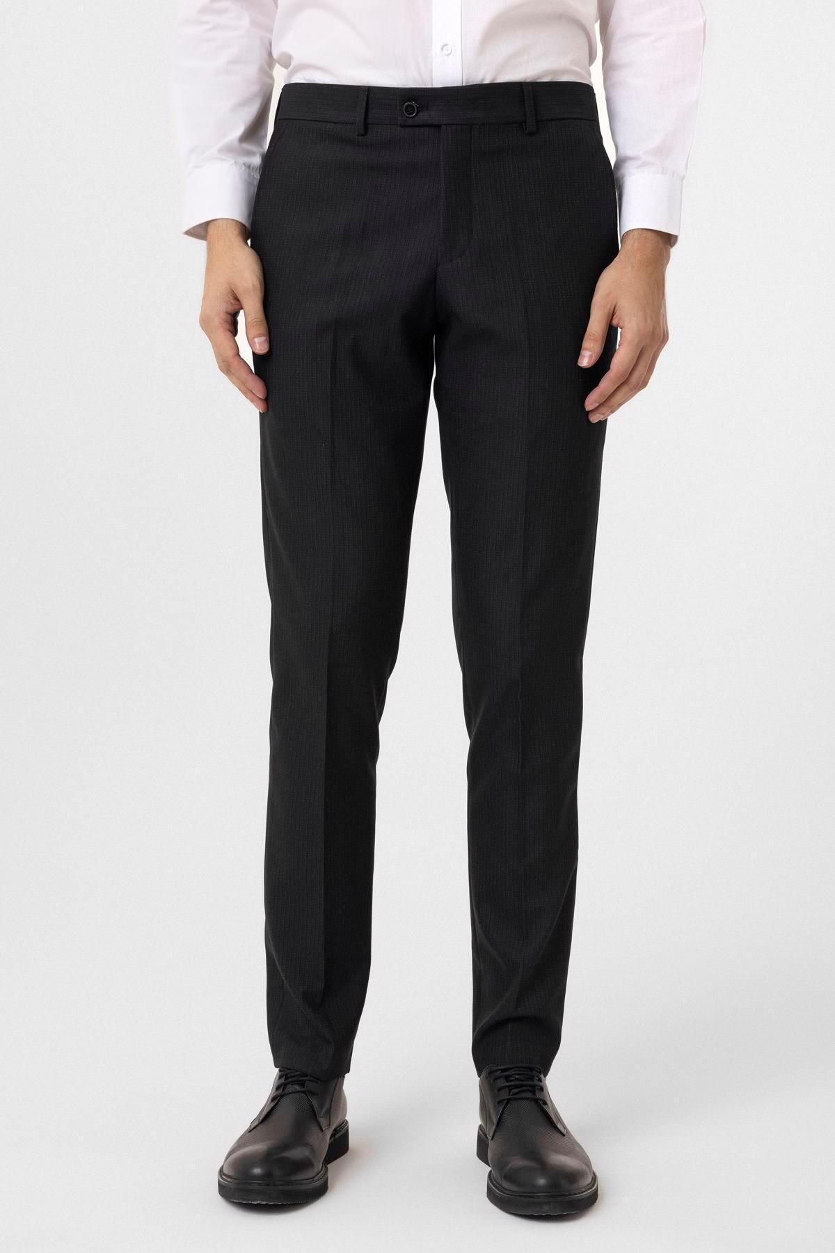 Süvari Slim Kalıp Desenli Pantolon