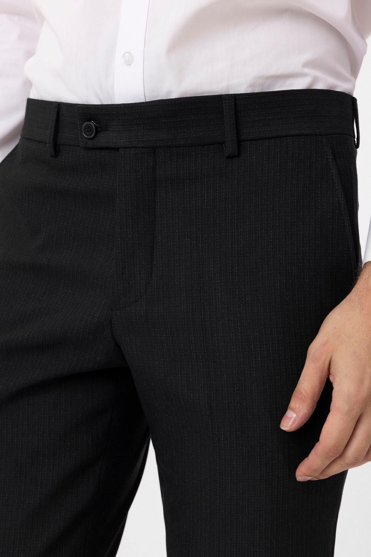 Süvari Slim Kalıp Desenli Pantolon