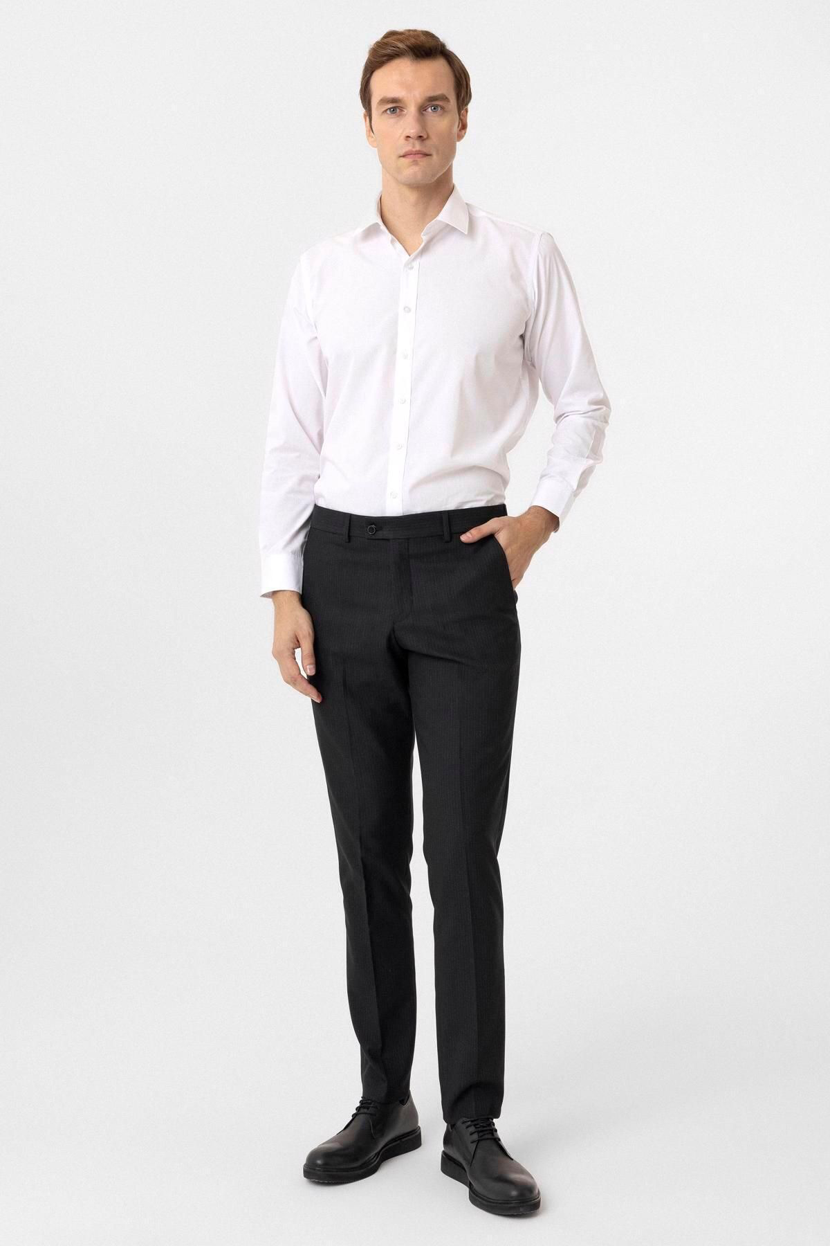 Süvari Slim Kalıp Desenli Pantolon