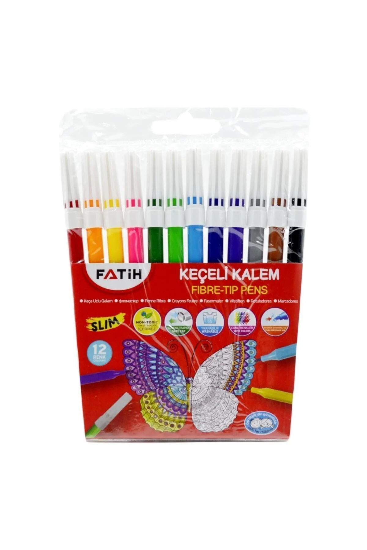 Slim Keçeli Kalem 12 Renk (34015)