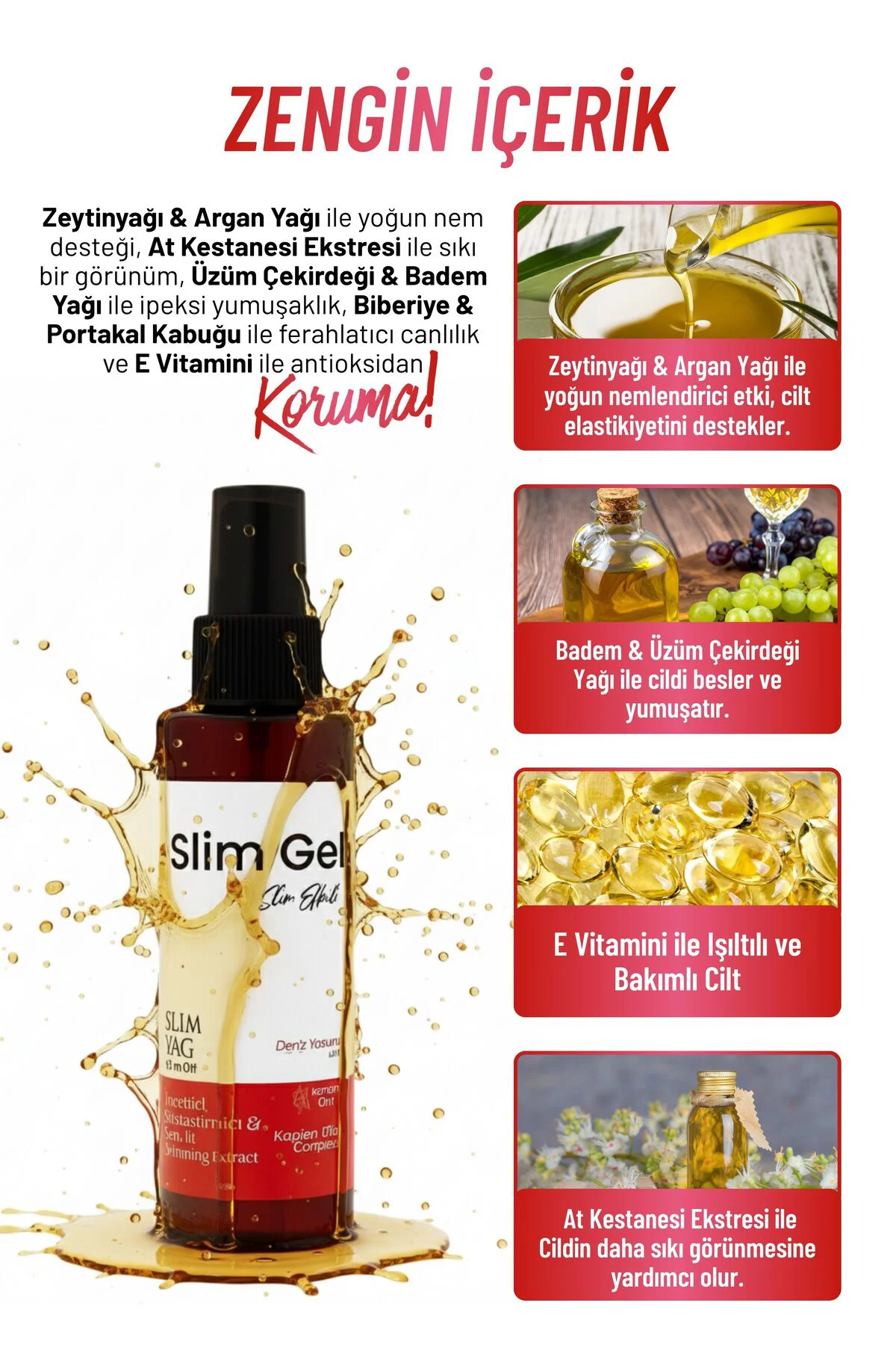 Slim Oil – Bitkisel Yağ Karışımı ile Sıkılaştırıcı, Nemlendirici 