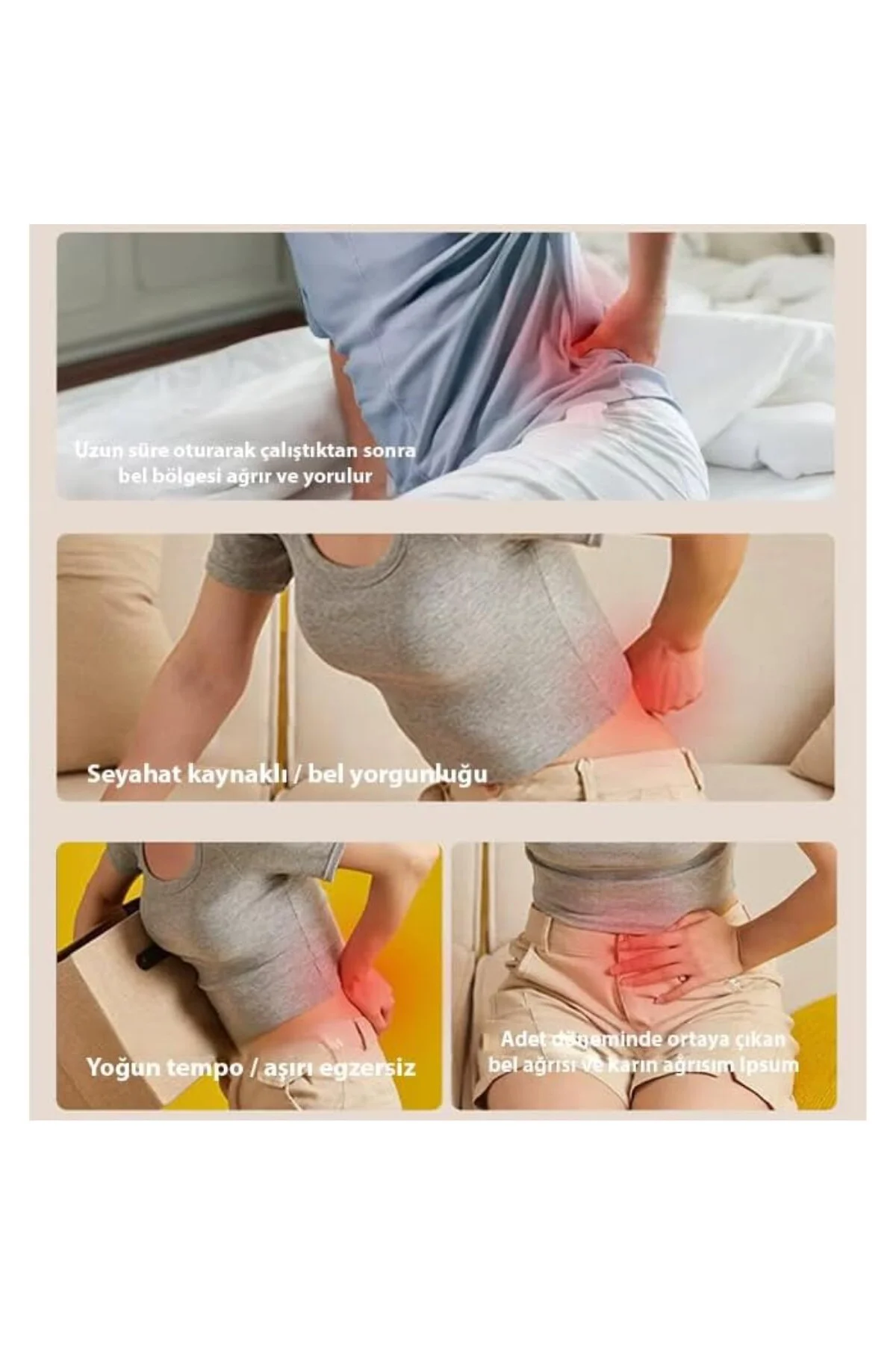 SlimBelt Pro EMS Isıtmalı Bel ve Karın Masaj + Egzersiz Kemeri – Dijital Ekranlı, Şarjlı, 3