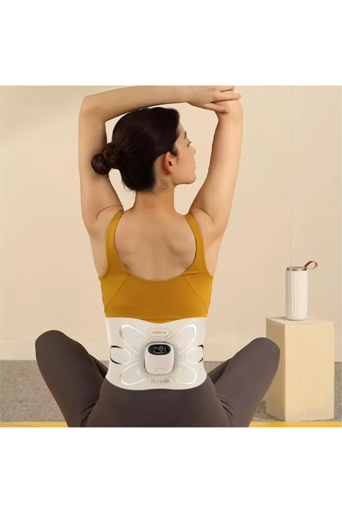 SlimBelt Pro EMS Isıtmalı Bel ve Karın Masaj + Egzersiz Kemeri – Dijital Ekranlı, Şarjlı, 3