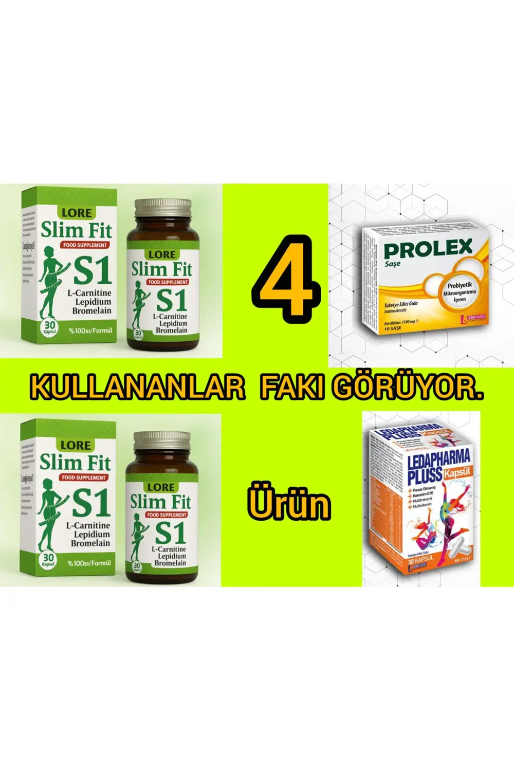 slimfit 30kp & prolex 10 kapsül 3 adet set