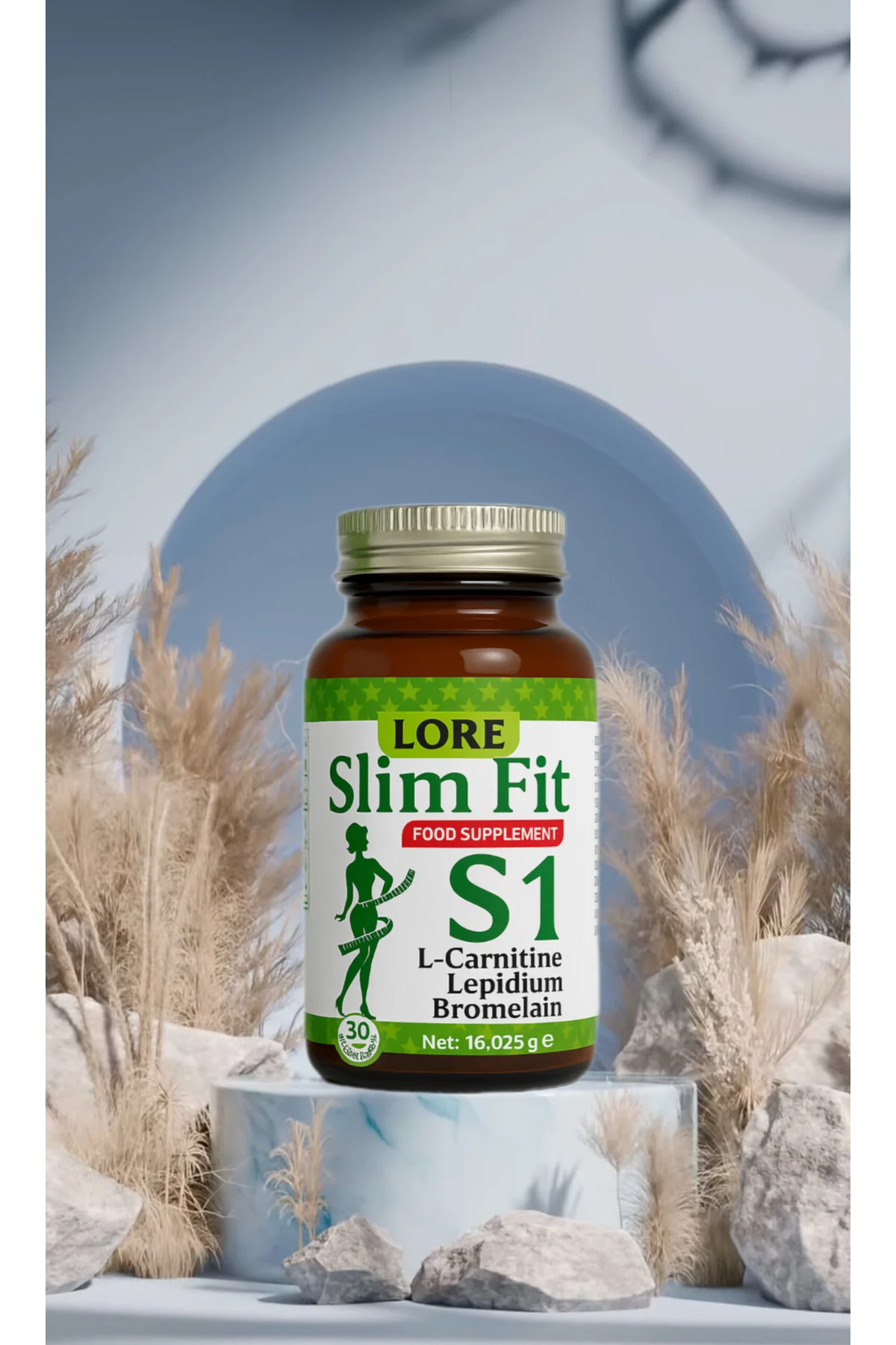 SLİMFİT S1 30KP LCARNİTİN, LEPİDİUM, BROMALAİN İÇEREN BİTKİSEL KAPSÜL