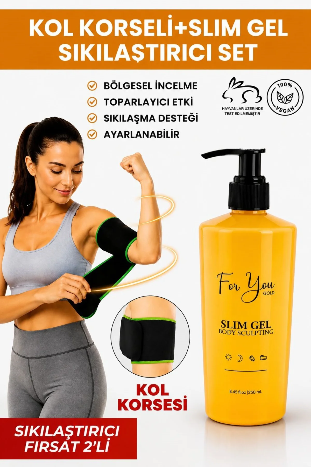 Slimjel Inceltici-yağ Yakıcı-sıkılaştırıcı-çatlak Ve Selülit Jeli 250 ml Kol Korsesi