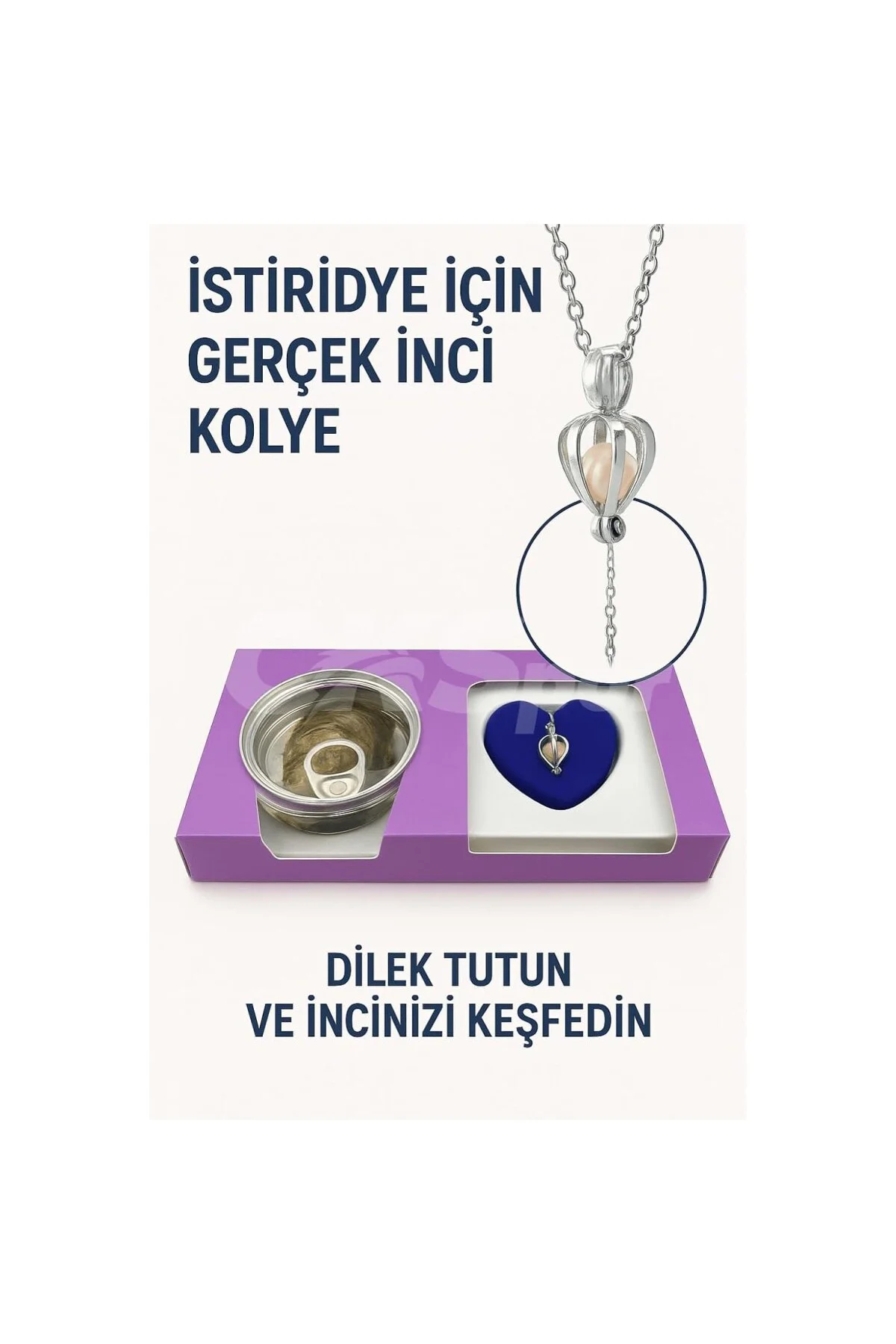 Slipt İstiridye İçinde Gerçek İnci Kolye - Özel Tasarım ve Şık Hediye Seçeneği