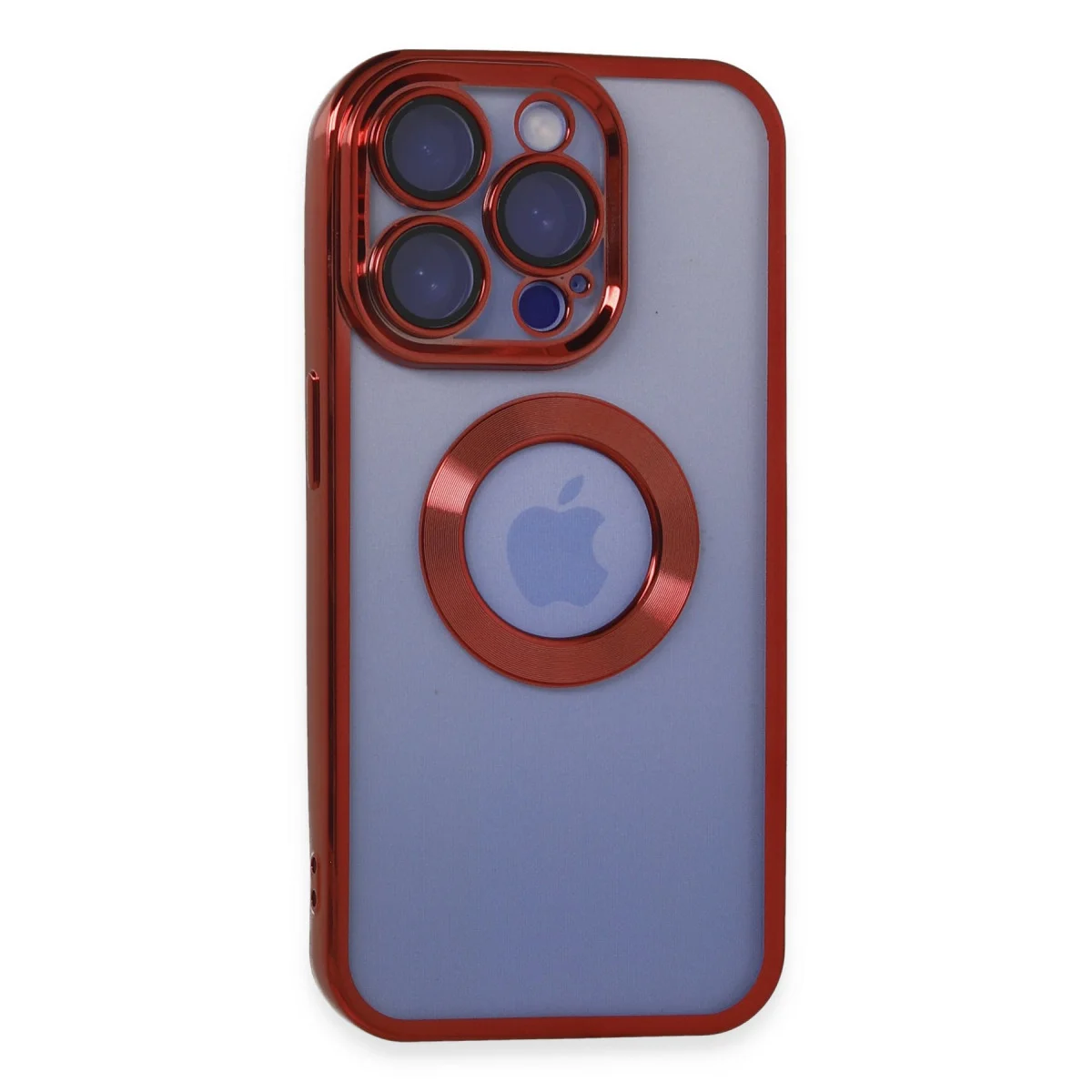 Slot Silikon Kılıf Kırmızı - iPhone 15 Pro Max İçin Gelişmiş Koruma