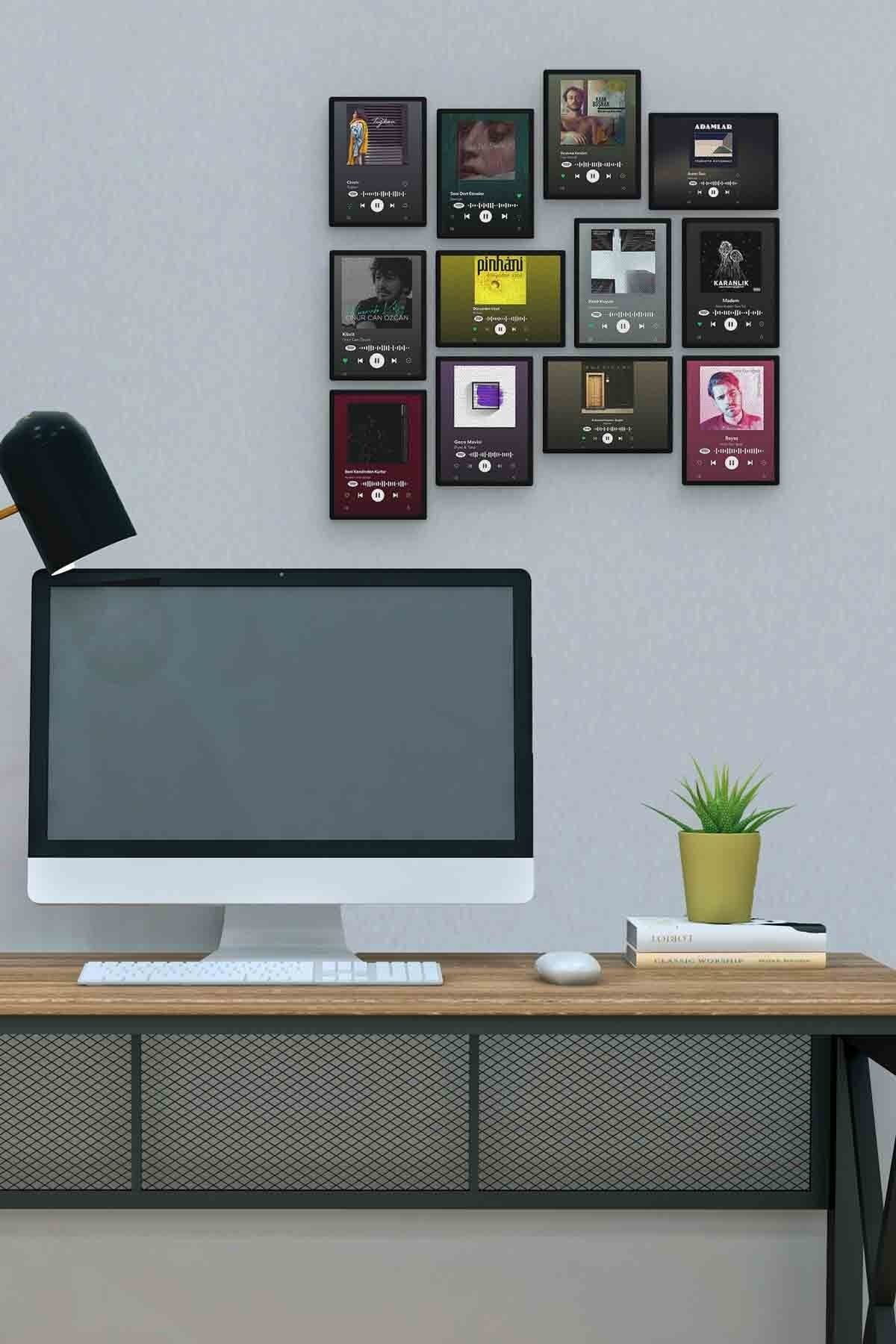 Slow Spotify 12 Parça Mdf (ahşap) Tablo Ofis Boyu 
