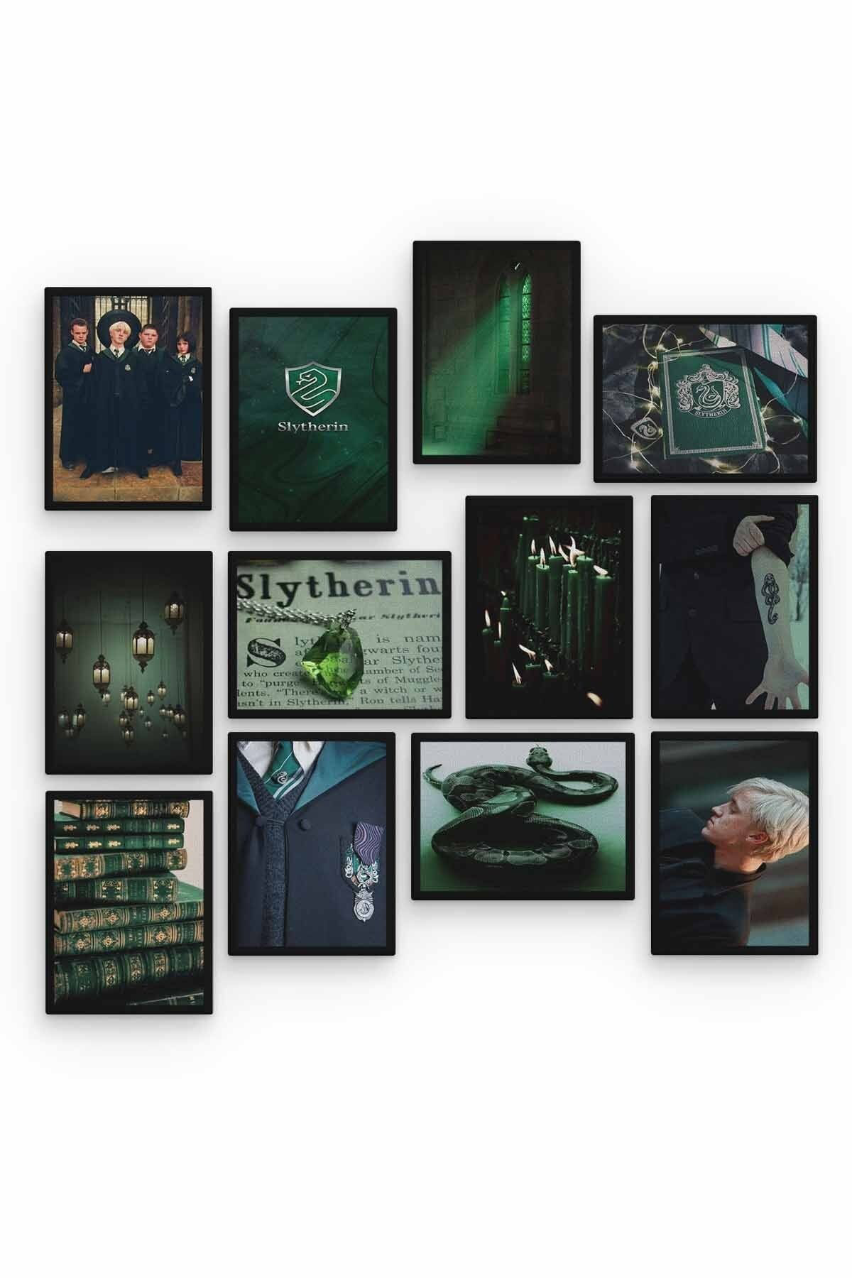 Slytherin 12 Parça Ahşap Mdf Tablo Zlltb269