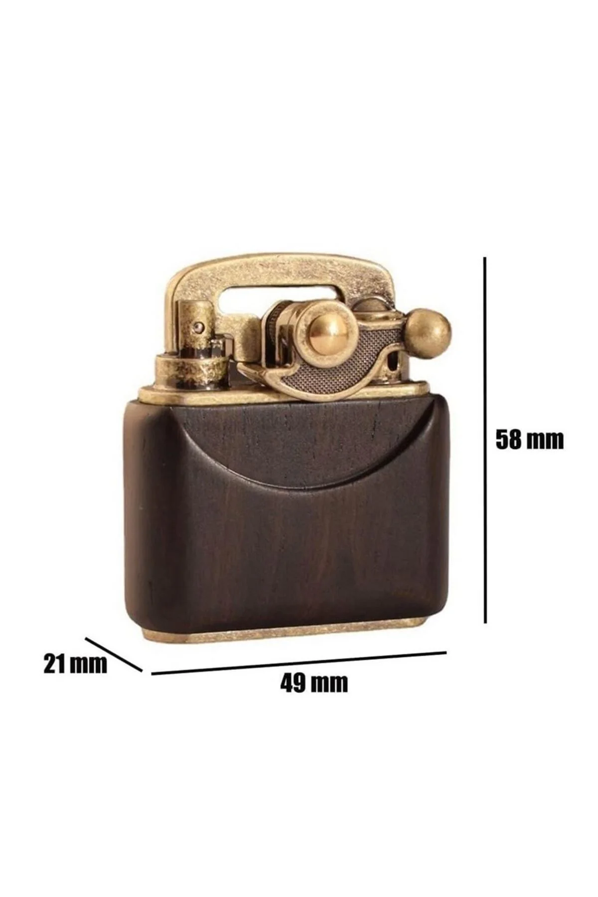 Sm-090T Vintage Benzinli Ahşap Çakmak Siyah