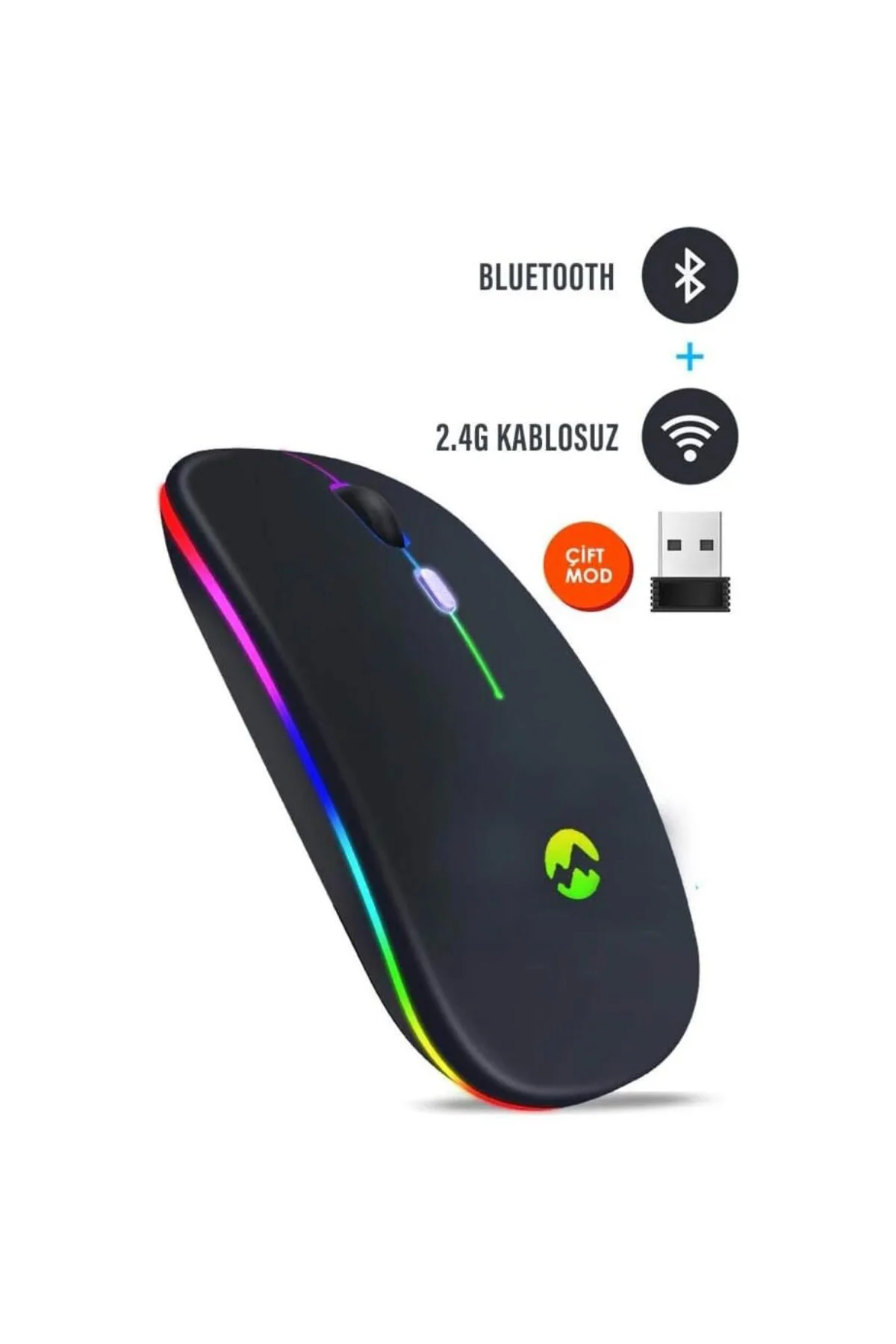 SM-BT11 Usb Siyah 2in1 Bluetooth ve 2.4GHz Şarj Edilebilir Kablos