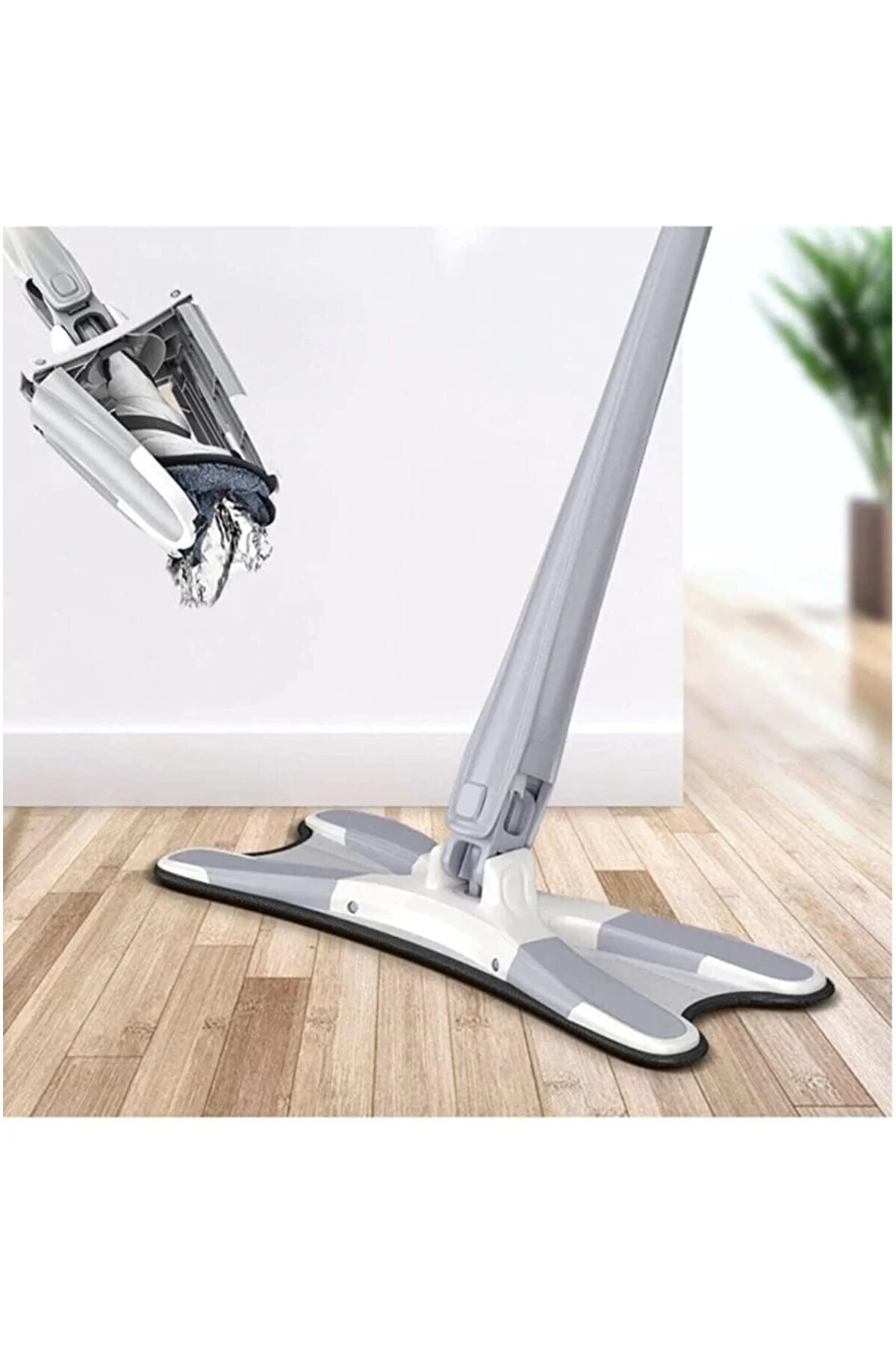 S&M HOME 360 Derece Dönebilen Kendinden Sıkmalı X Mop Paspas