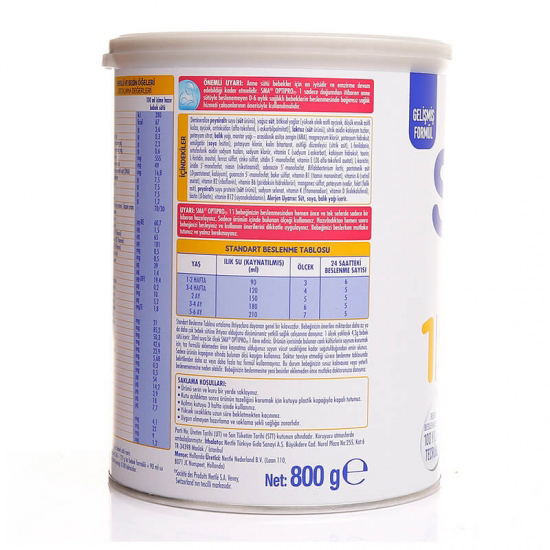 SMA Optipro Probiyotik 1 Bebek Devam Sütü 0-6 Ay 800 Gr SMA Optipro Probiyotik 1 Bebek Devam Sütü 0-6 Ay 800 Gr