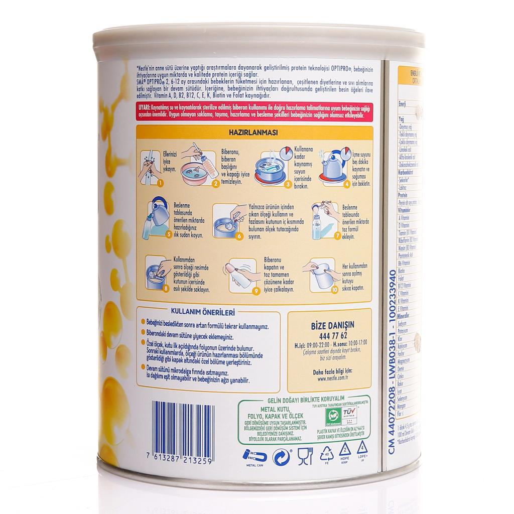SMA Optipro Probiyotik 2 Bebek Devam Sütü 6-12 Ay 400 Gr