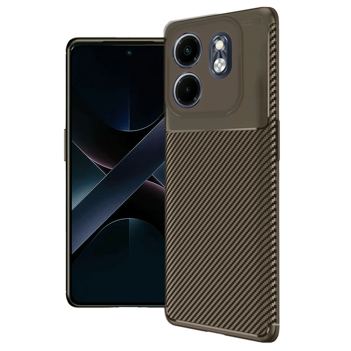 Smart 9 Auto Focus Karbon Fiber Kılıf - Kahverengi - Premium Koruma