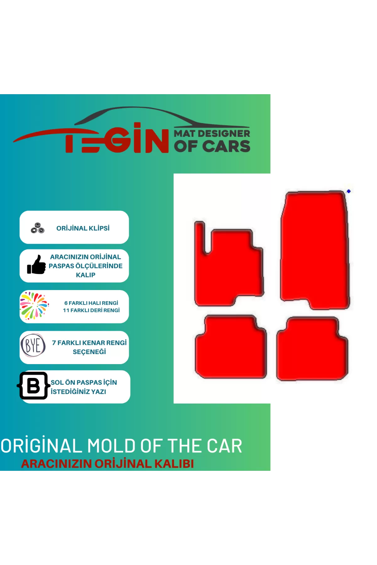 Smart Forfour 2004-2006 Prime Gri Halı Gri Kenar Halı Paspas