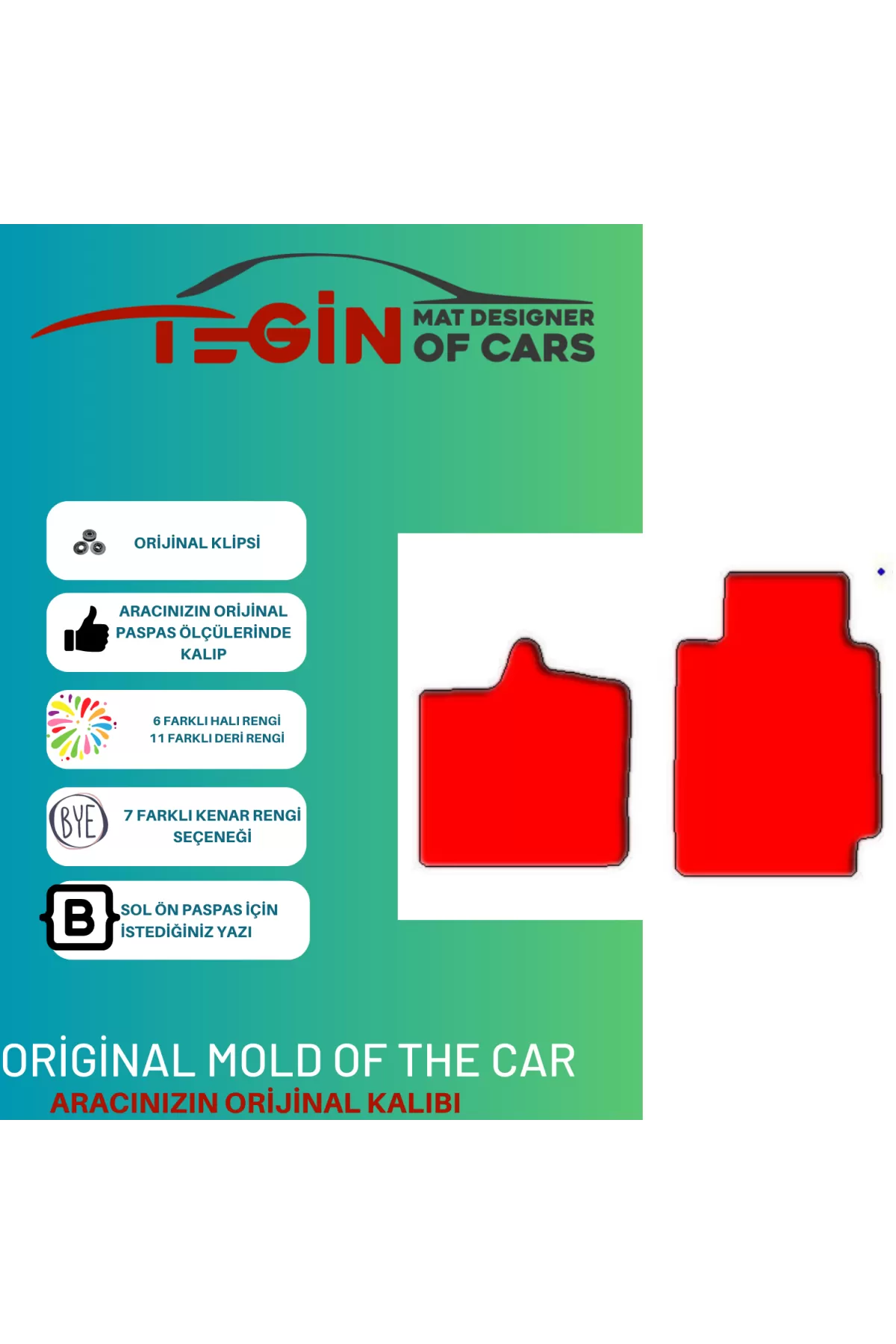 Smart Fortwo W450 1998-2007 Prime Kırmızı Halı Bej Kenar Halı Pas