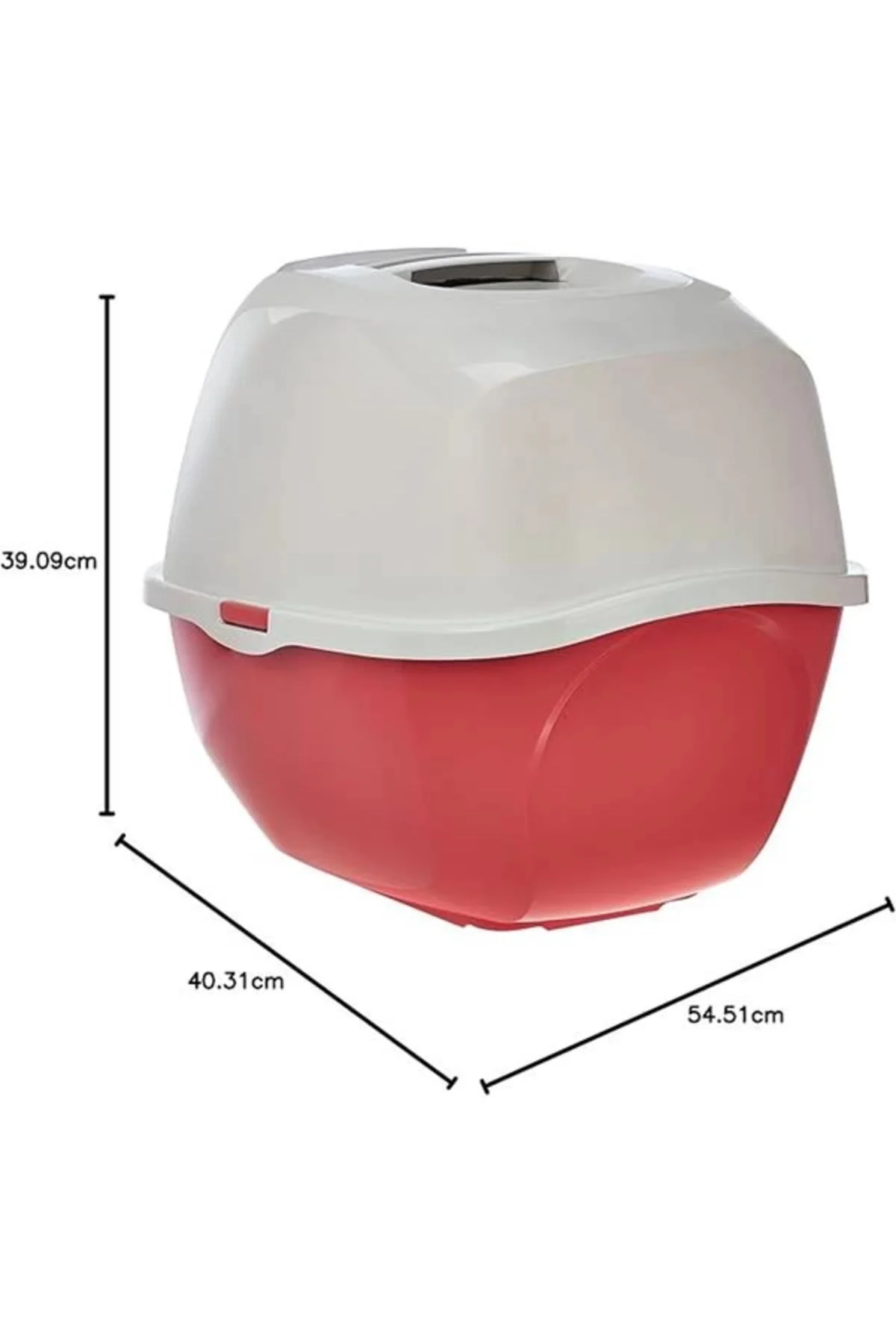 Smart Kapalı Kedi Tuvaleti - Kırmızı 53 CM