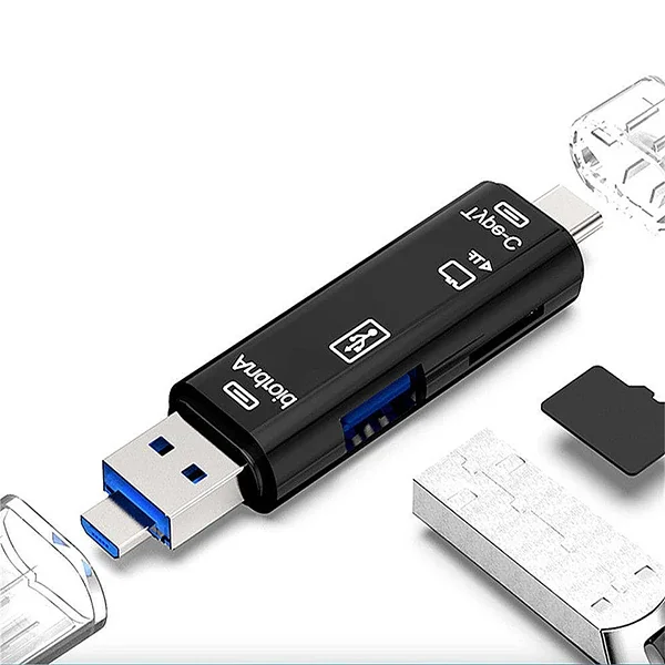 Smart OTG 3-in-1 Type-C & Micro USB TF Card Reader - 5775 | Hızlı Veri Transferi