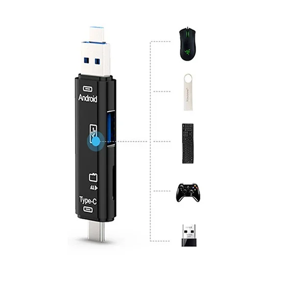 Smart OTG 3-in-1 Type-C & Micro USB TF Card Reader - 5775 | Hızlı Veri Transferi