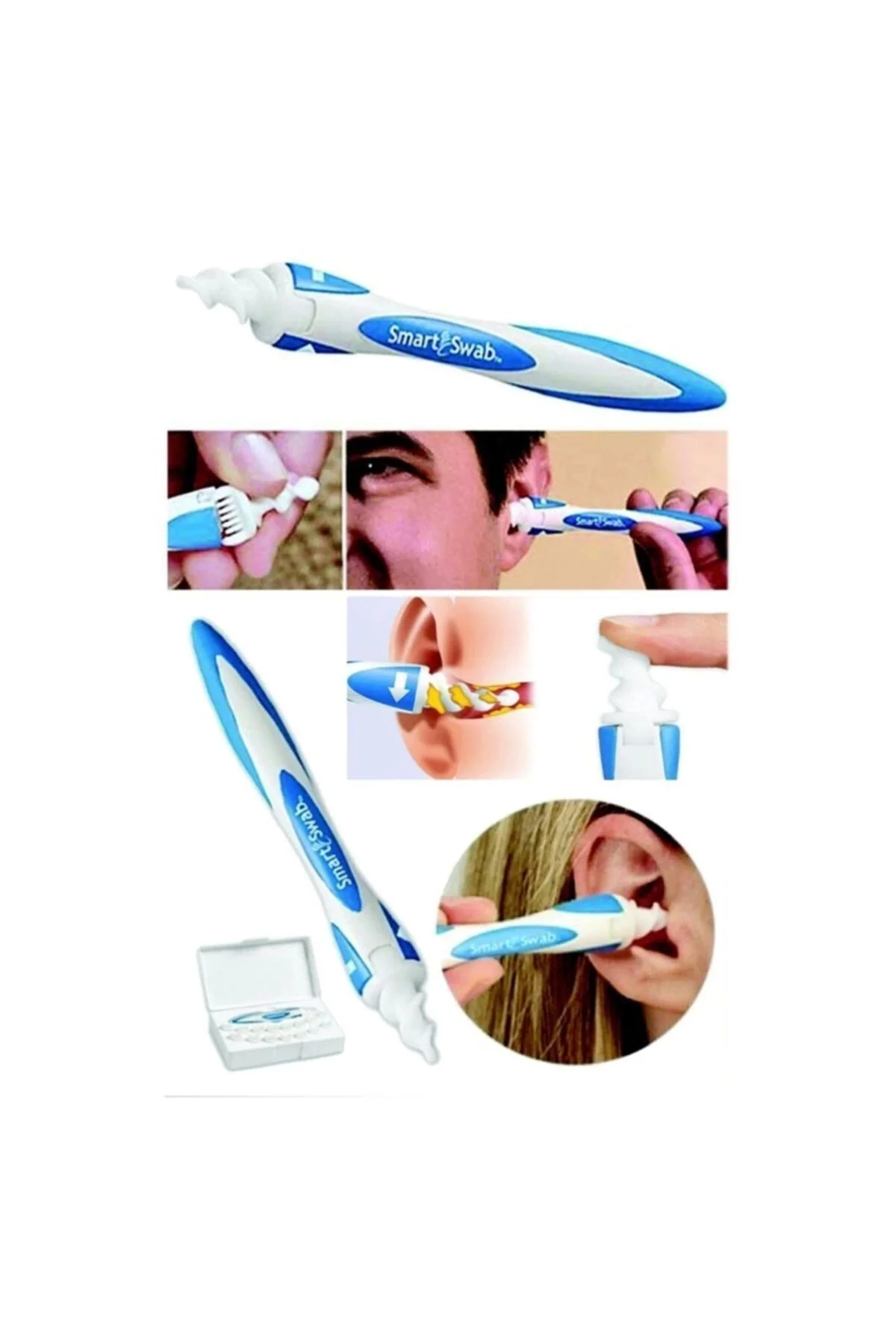 Smart Swab 16 Başlıklı Pratik Kulak Temizleme Aleti Aparatı Seti 