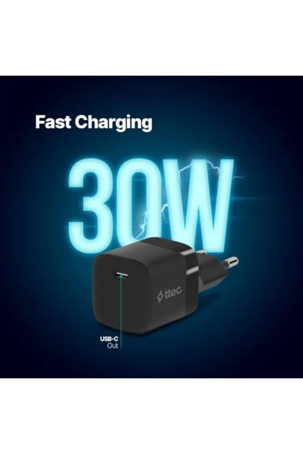 SmartCharger 30W PD USB-C Seyahat Hızlı Şarj Aleti Siyah 2SCP03 3
