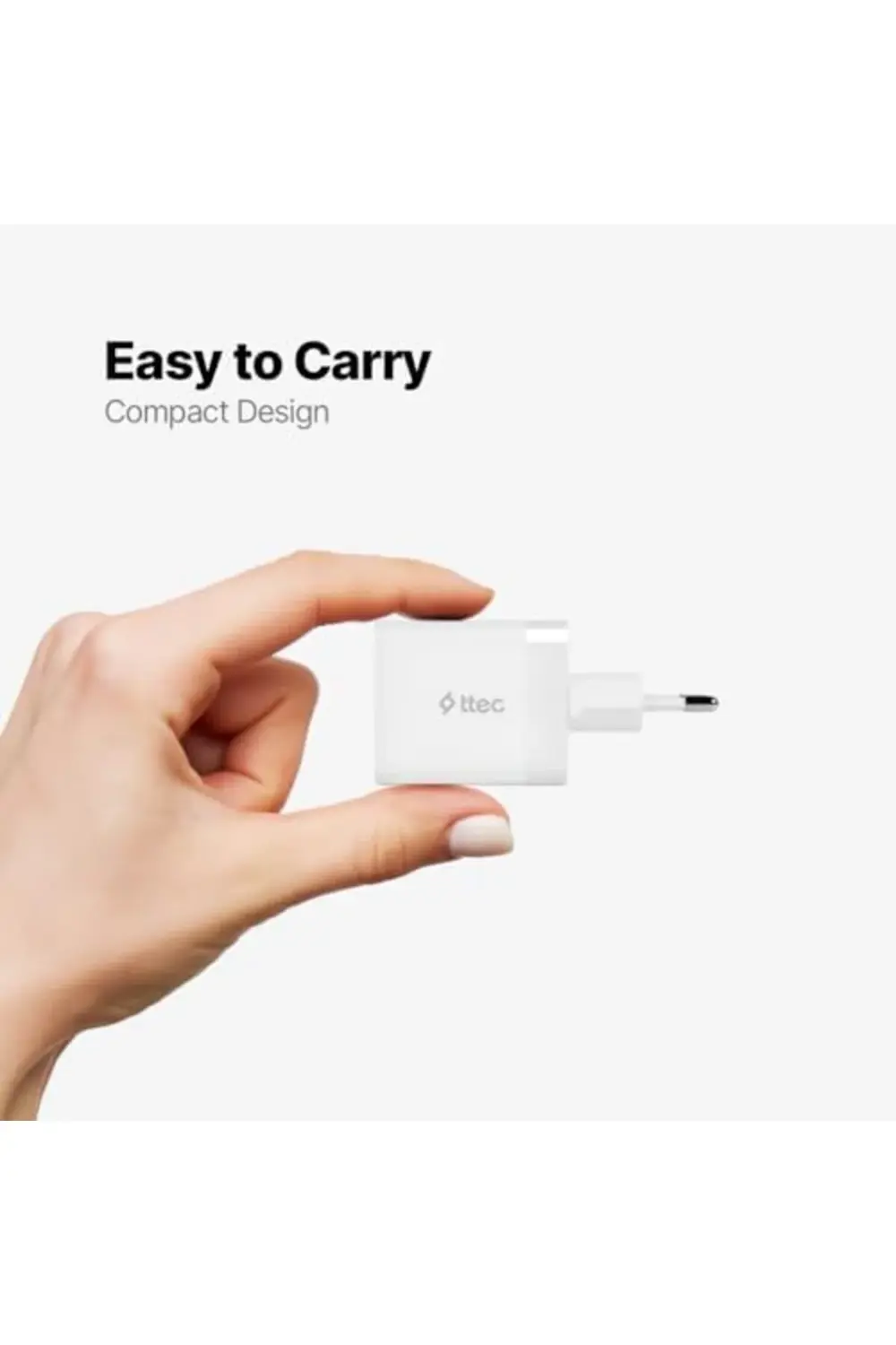 SmartCharger Duo PD 45W Seyahat Hızlı Şarj Aleti USB-C+USB-A 2SCP