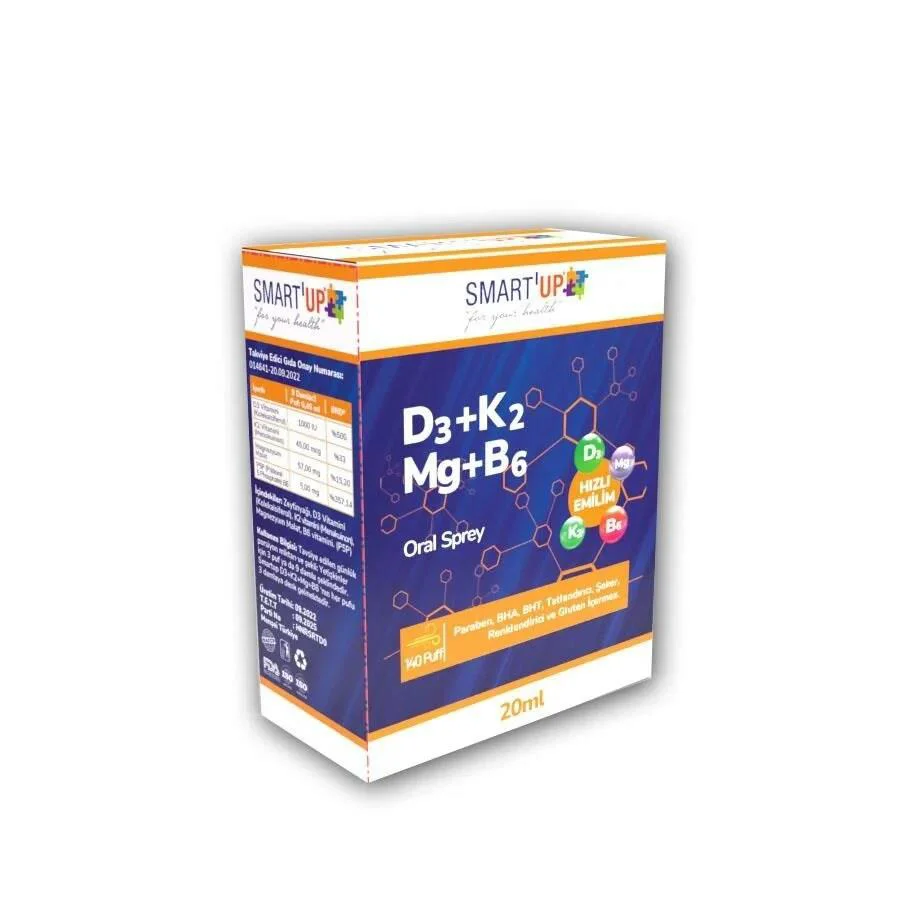 Smartup D3 K2 Mg B6 Oral Sprey 20 Ml Smartup D3 K2 Mg B6 Oral Sprey 20 Ml