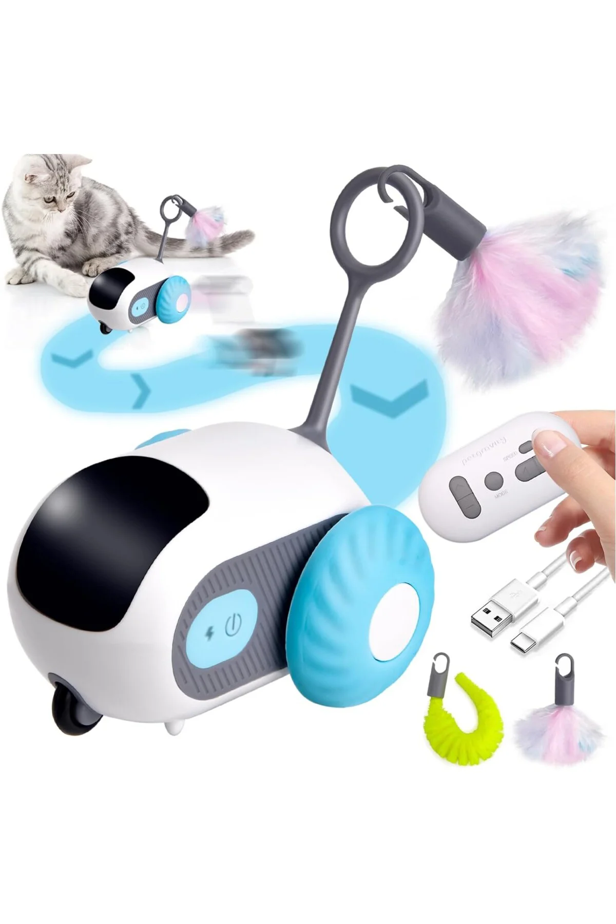 Smartyflip kedi oyuncağı, kediler için etkileşimli oyuncak, 2 modlu kedi oyuncağı, a Smartyflip kedi oyuncağı, kediler için etkileşimli oyuncak, 2 modlu kedi oyuncağı, a