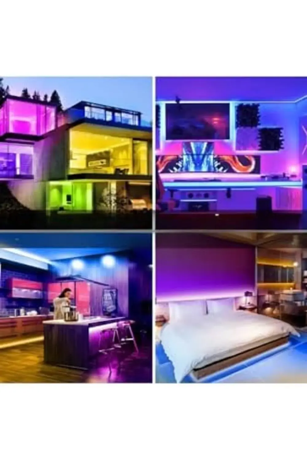 smgshop Işık Aydınlatma RGB Şerit 20 Renk 44 Tuşlu Led Kumandalı