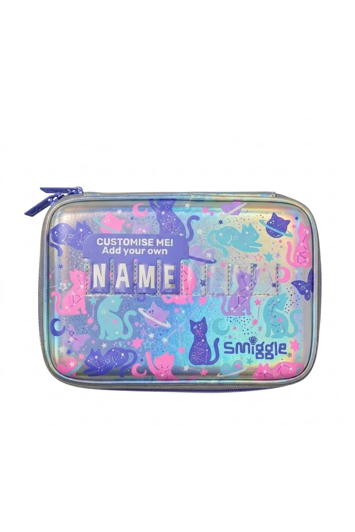 Smiggle Dreamland Hardtop Gümüş Mor Kalem Kutusu