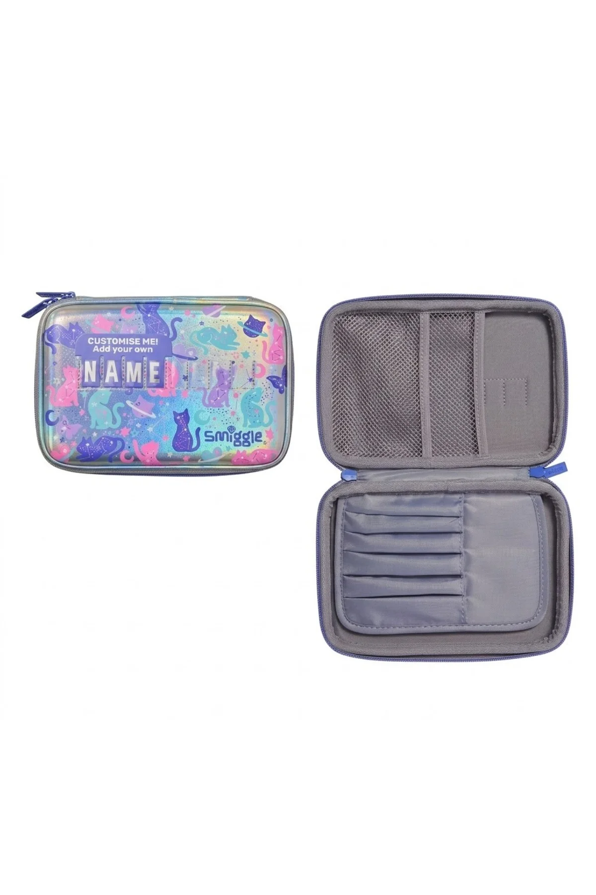 Smiggle Dreamland Hardtop Gümüş Mor Kalem Kutusu