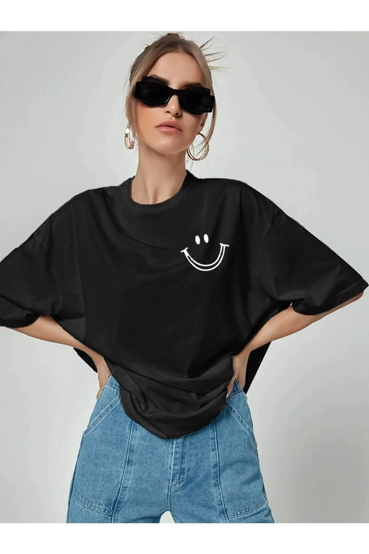 Smile Grafik Baskılı Siyah Oversize Tshirt Fiyatı, Yorumları ve Özellikleri