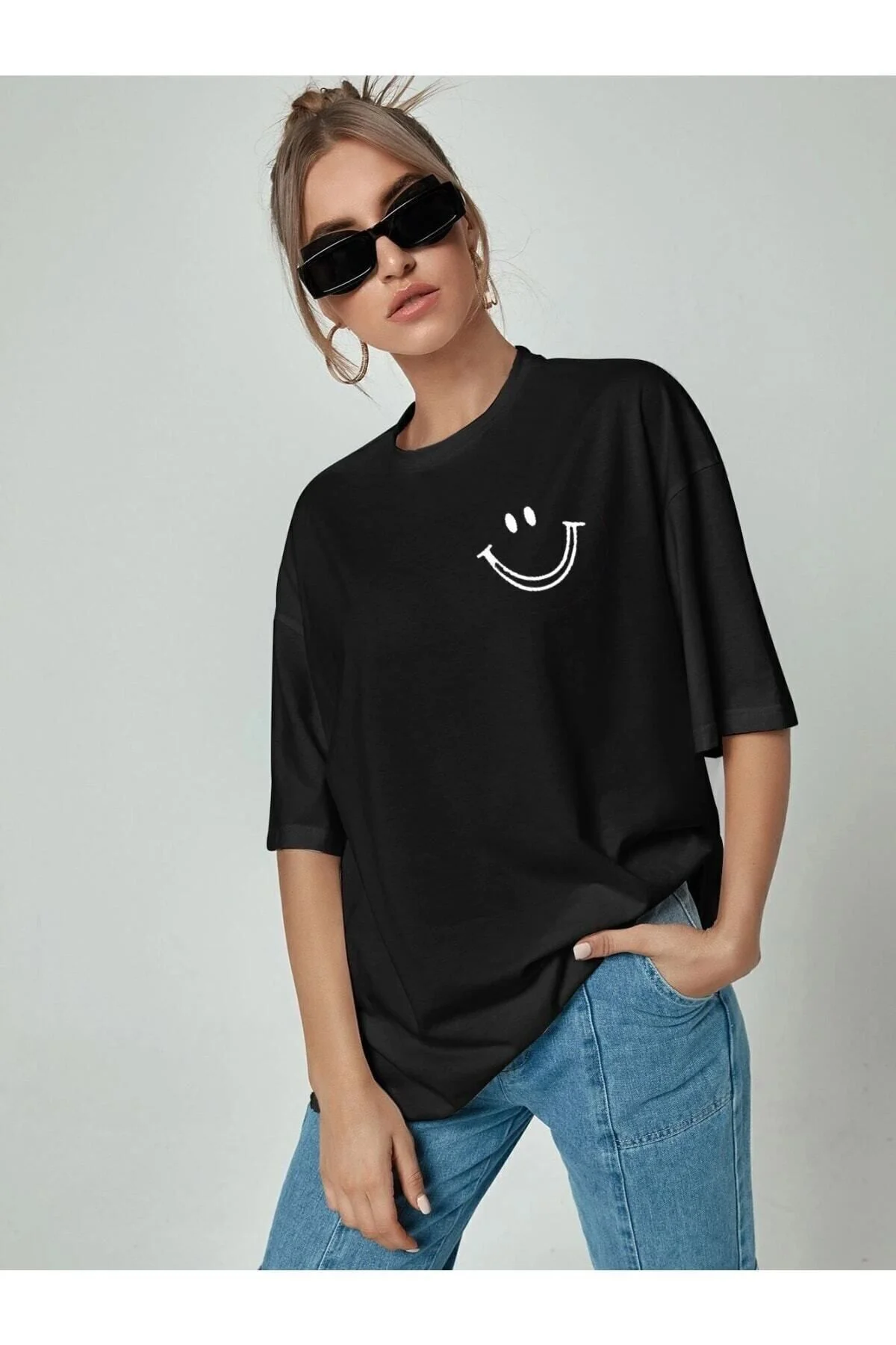 Smile Grafik Baskılı Siyah Oversize Tshirt Fiyatı, Yorumları ve Özellikleri
