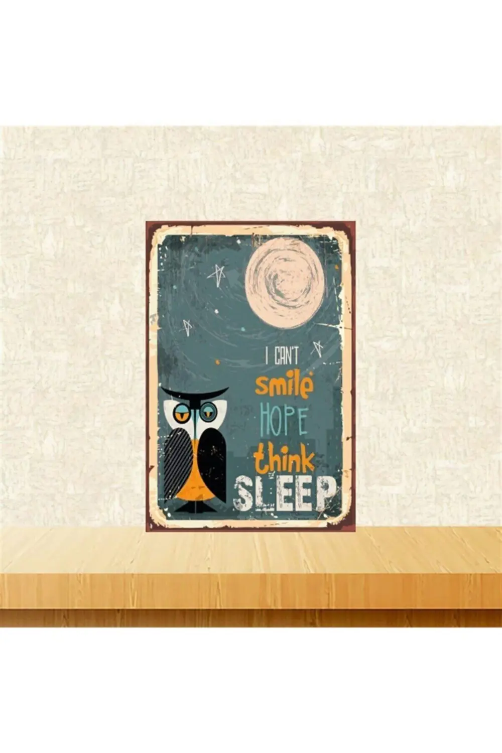 Smile Hope Think 20-30 Cm Retro Ahşap Tablo Tkfx5287