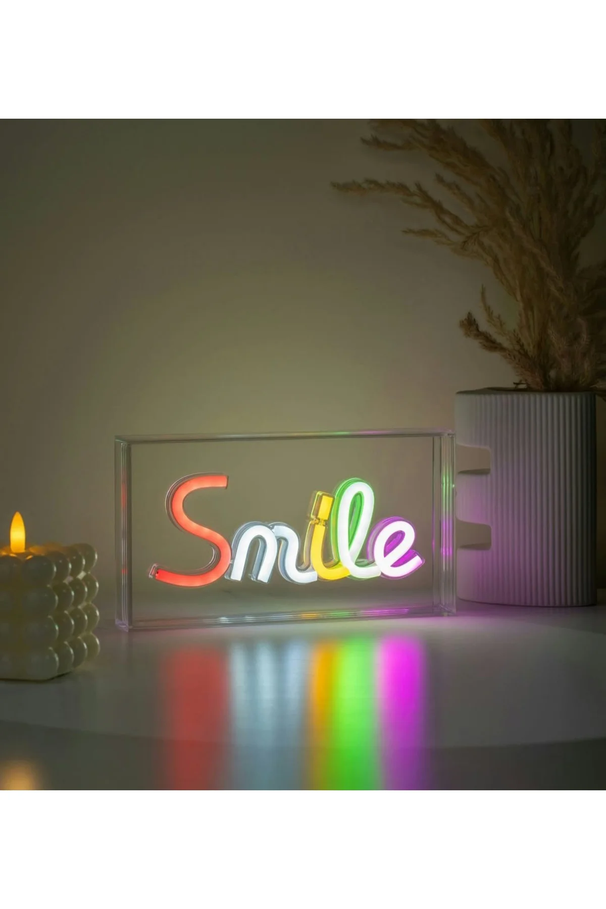 Smile Yazılı Neon Led Işık