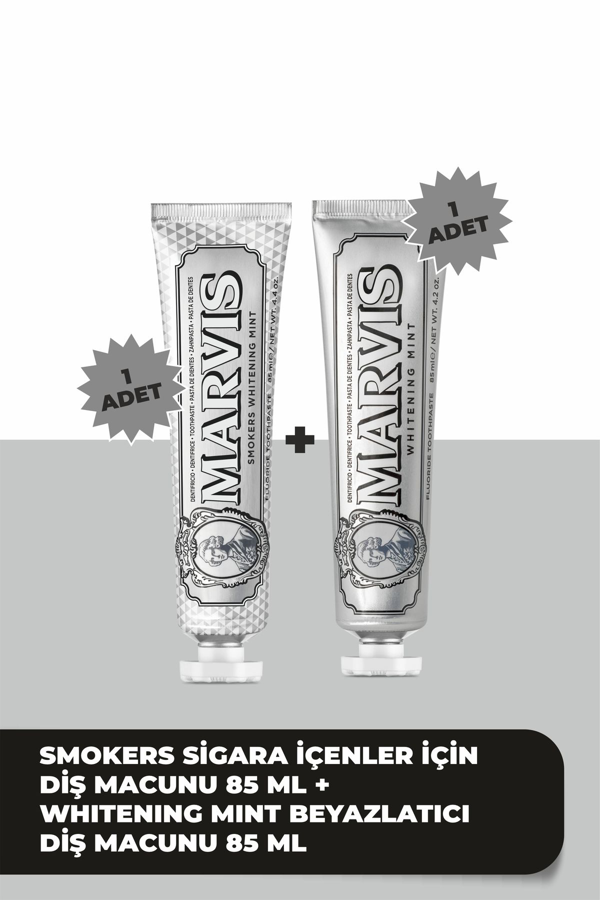 Smokers Whitening Mint 85 ML + Whitening Mint 85 ML 2 li Avantajl