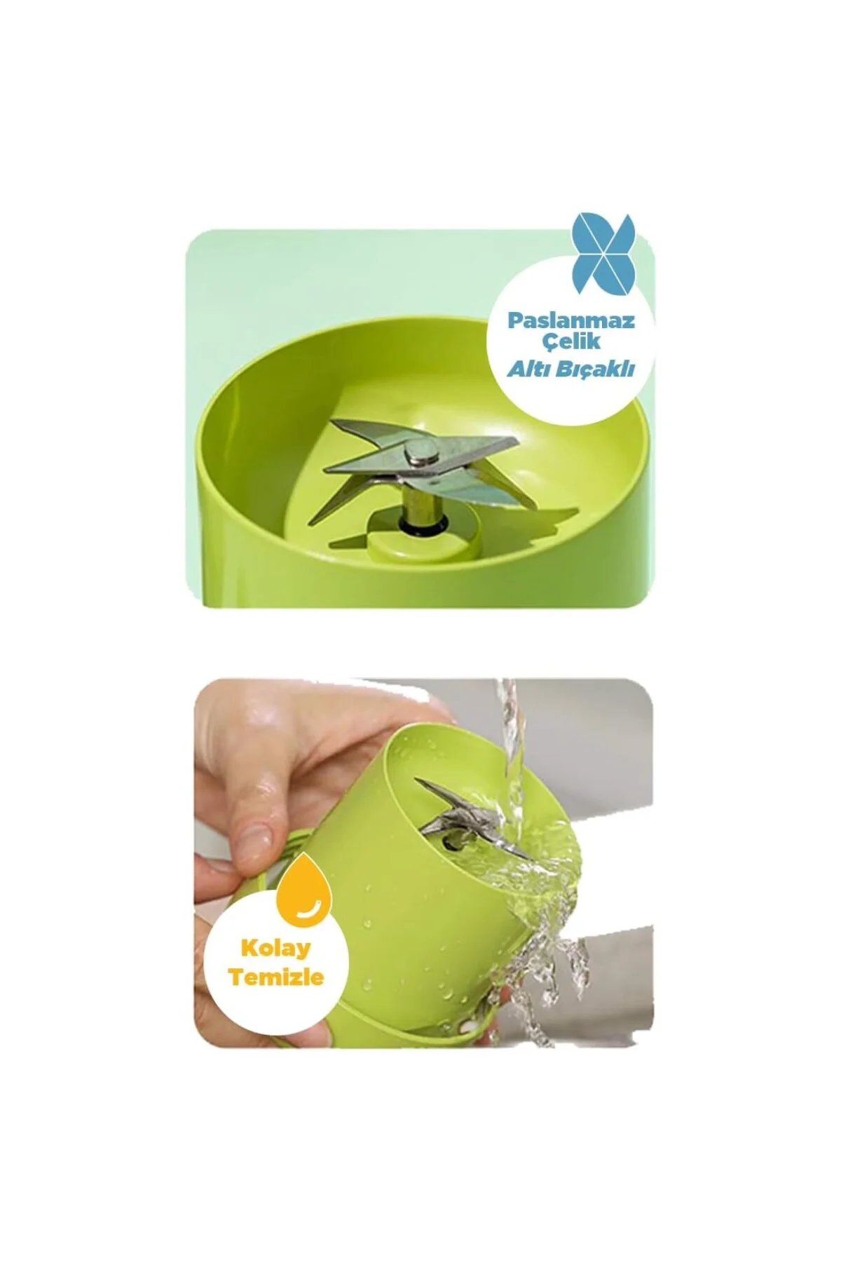 Smoothie Blender Taşınabilir Şarjlı Kişisel Mini Meyve Karıştırıc