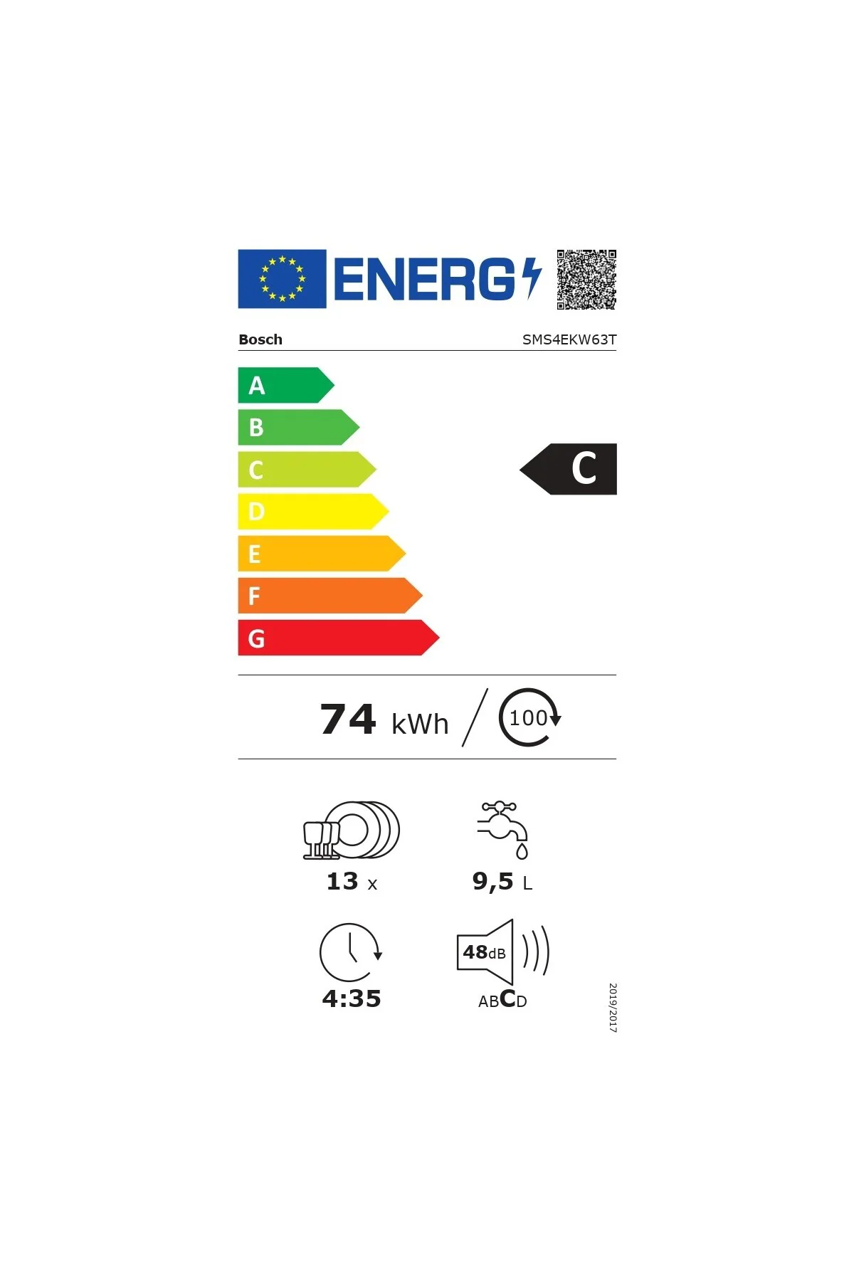 SMS4EKW63T Bulaşık Makinesi Solo Beyaz