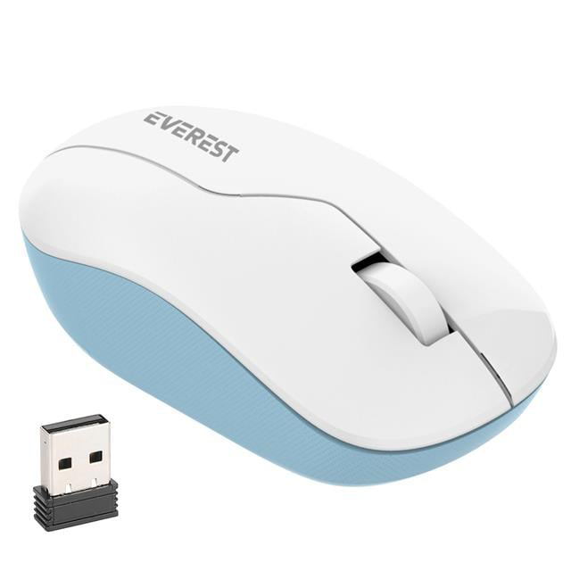 SMW-973 USB Beyaz-Mavi 2.4Ghz 1200DPI Kablosuz Optik Mouse 5 Metr