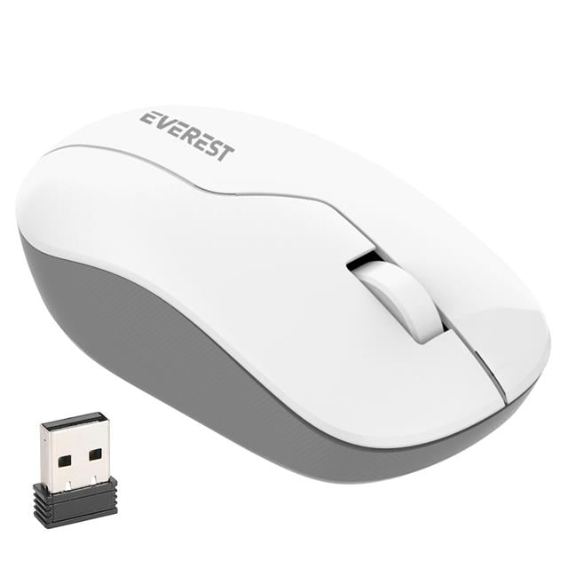 SMW-973 USB Beyaz-Gri 2.4Ghz 1200DPI Kablosuz Optik Mouse 5 Metre