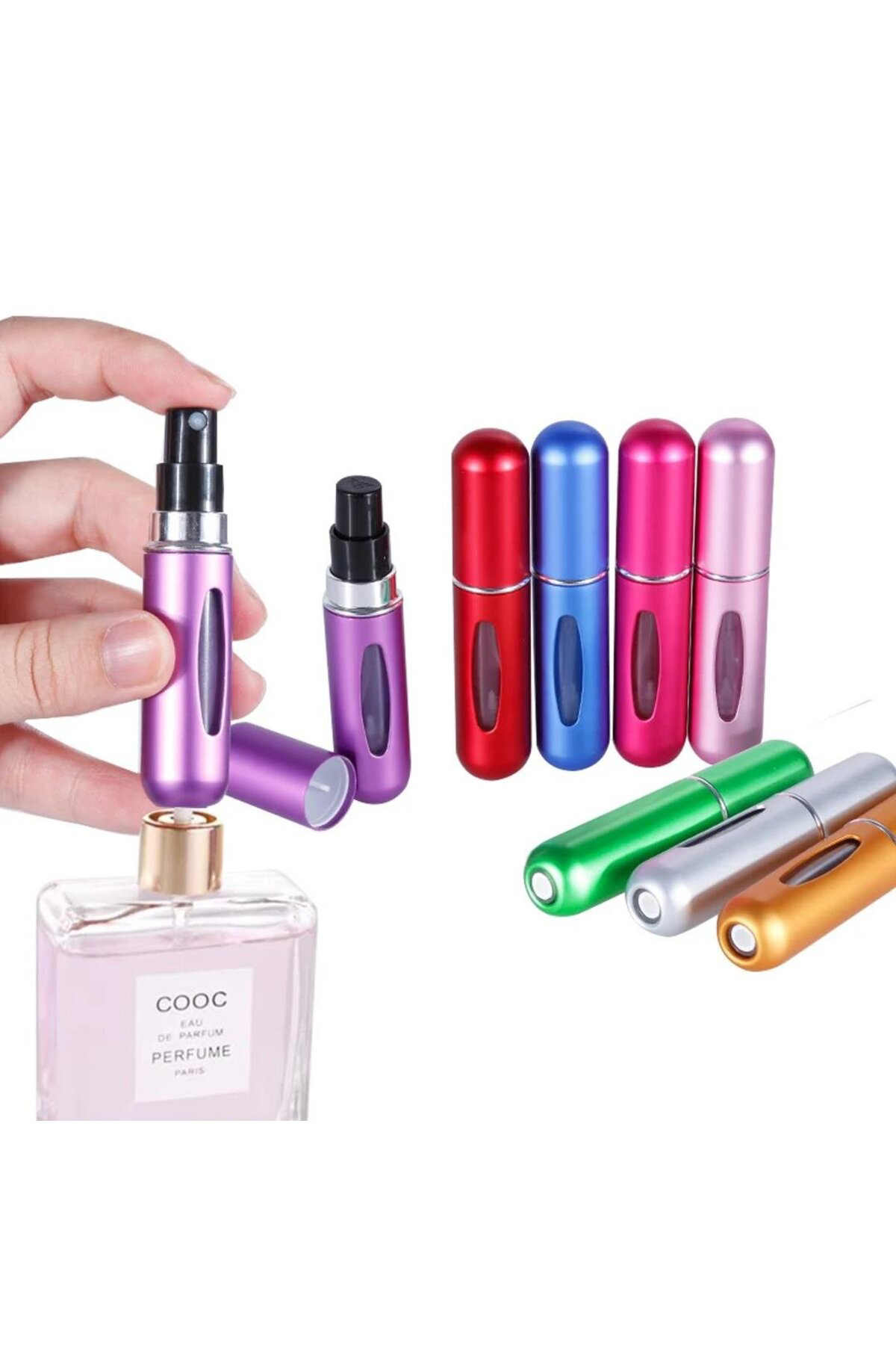 SN-14515 Pratik Doldurulabilir Mini Cep Parfüm Şişesi Alüminyum (