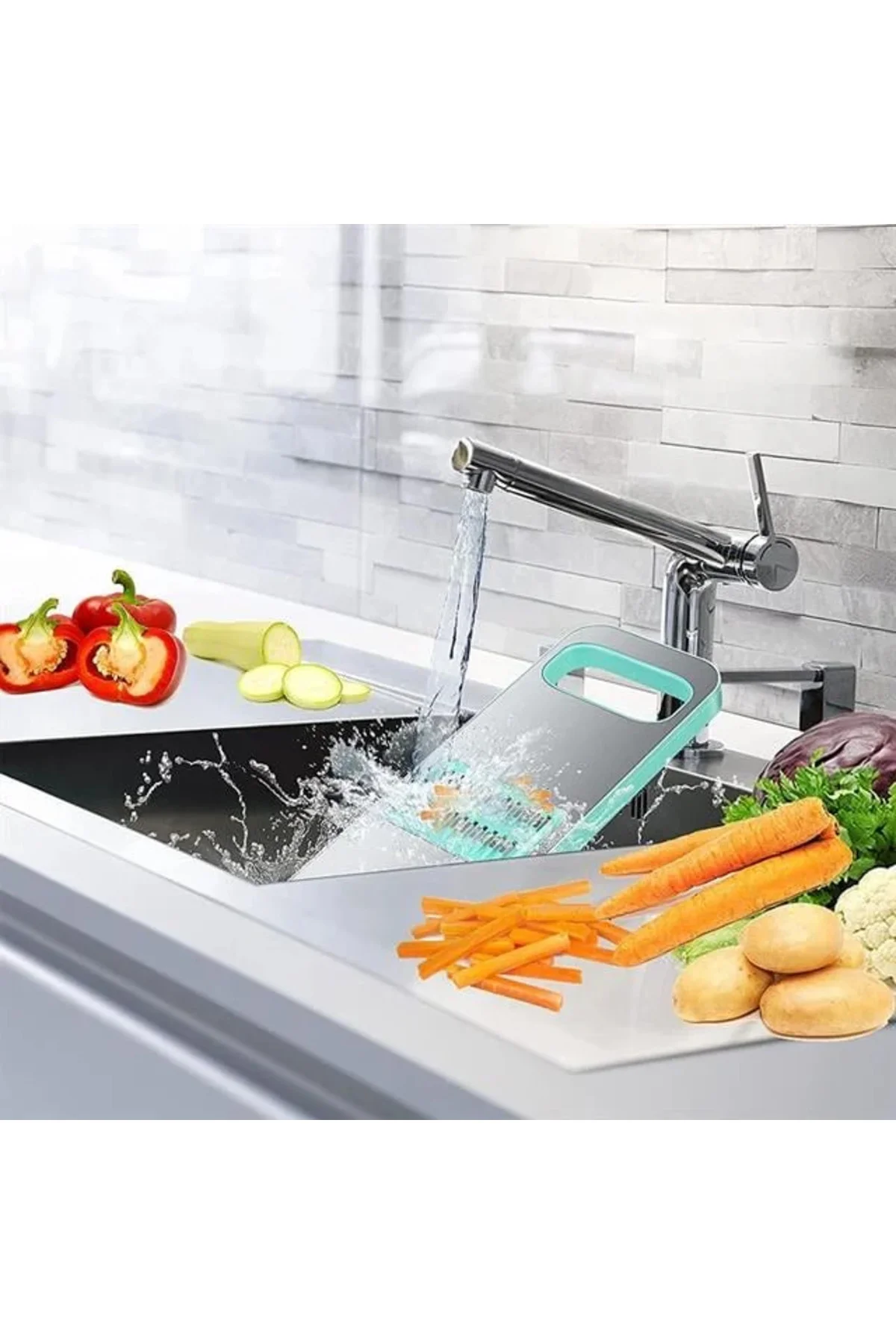 SN-20947 Paslanmaz Çelik Rende Sebze Dilimleyici Doğrayıcı