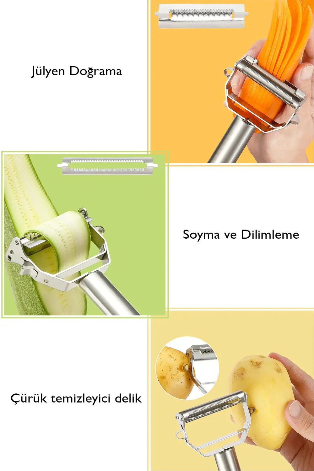 SN-26033 2 İn 1 Sebze-Meyve Kabuk Soyucu Çok Renkli CN