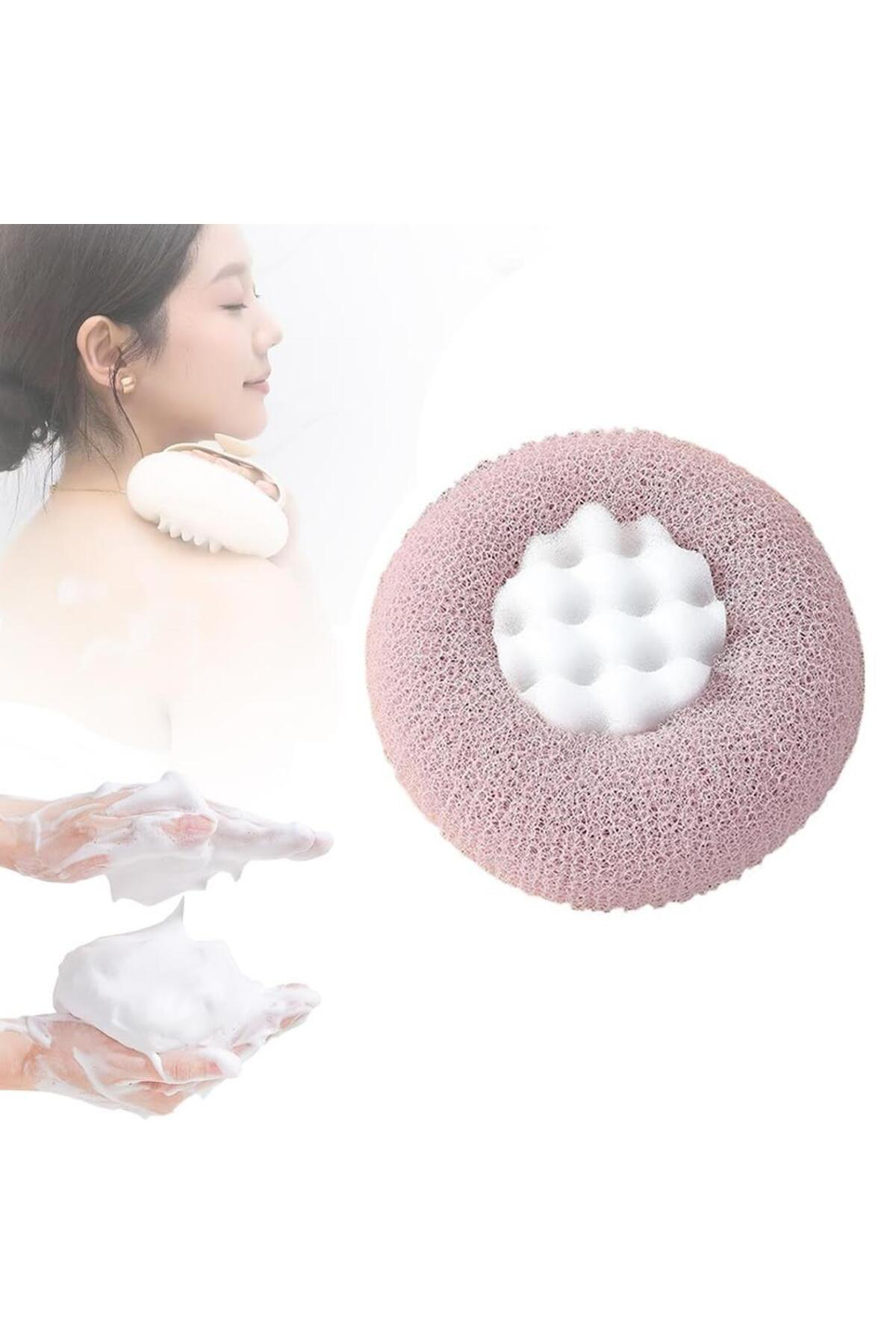 SN-26217 Vantuzlu Banyo Masaj Süngeri Peeling Etkili Vücut Kesesi