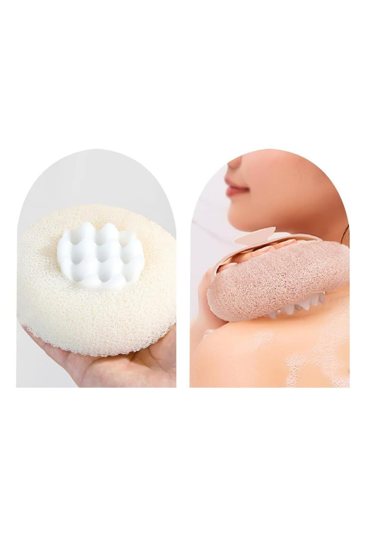 SN-26217 Vantuzlu Banyo Masaj Süngeri Peeling Etkili Vücut Kesesi