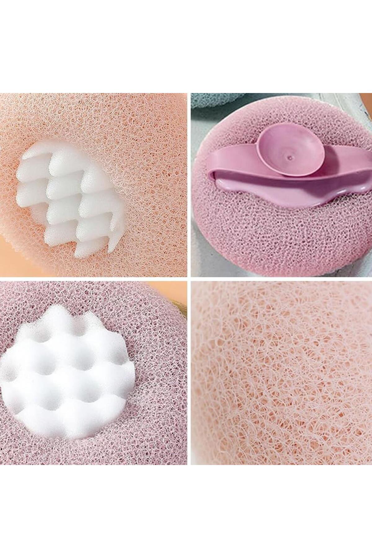 SN-26217 Vantuzlu Banyo Masaj Süngeri Peeling Etkili Vücut Kesesi