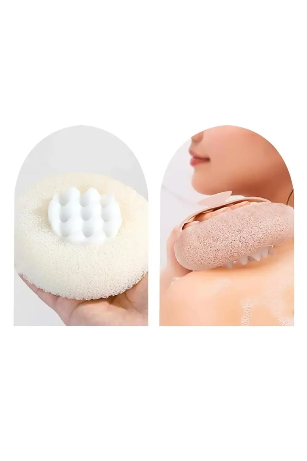 SN-26217 Vantuzlu Banyo Masaj Süngeri Peeling Etkili Vücut Kesesi