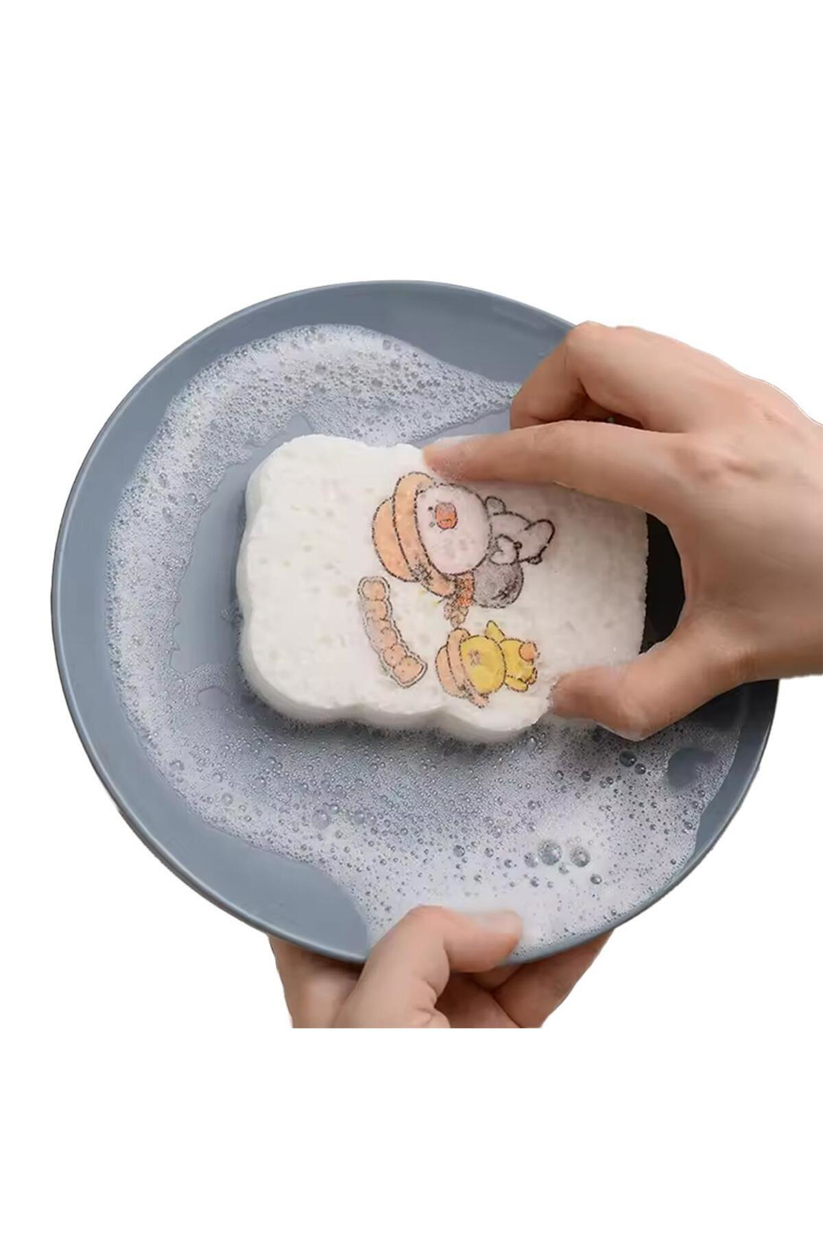 SN-26323 Bulaşık Yıkama Ovma Süngeri Sıkıştırılmış Organik Odun H